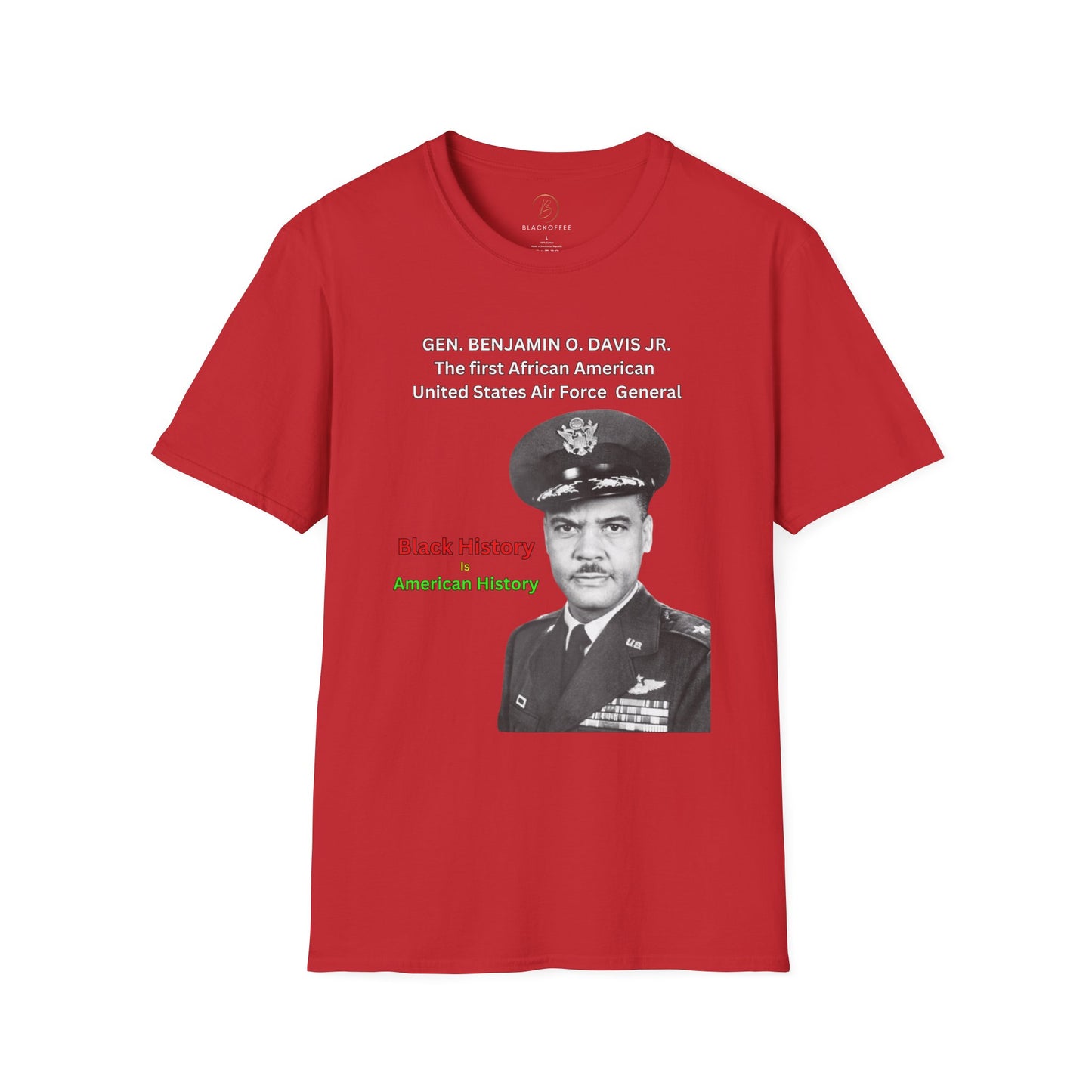 Celebrating Black History with General Benjamin O. Davis Jr.- Unisex Softstyle T-Shirt: