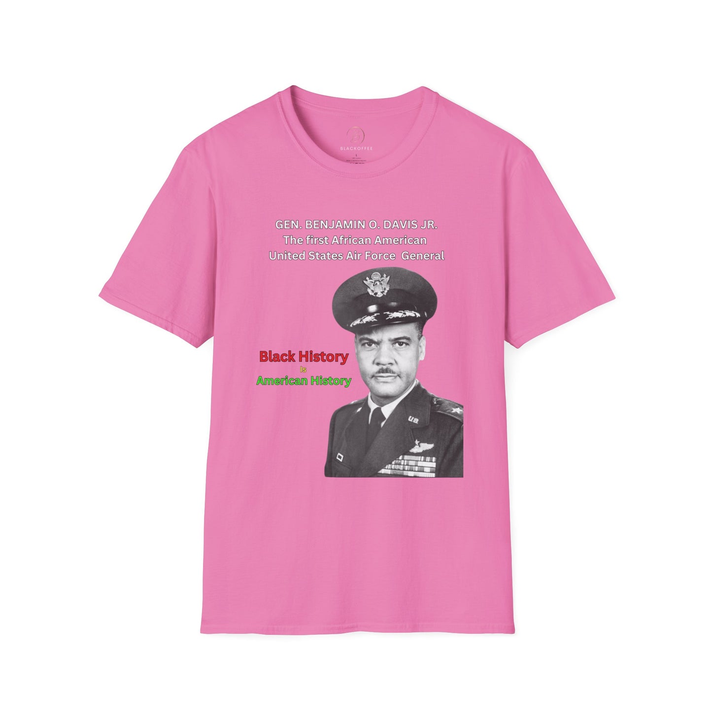 Celebrating Black History with General Benjamin O. Davis Jr.- Unisex Softstyle T-Shirt: