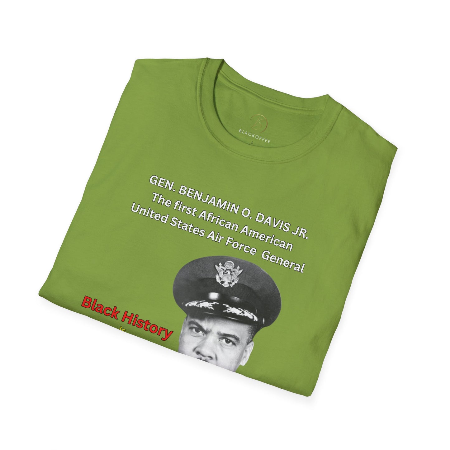 Celebrating Black History with General Benjamin O. Davis Jr.- Unisex Softstyle T-Shirt: