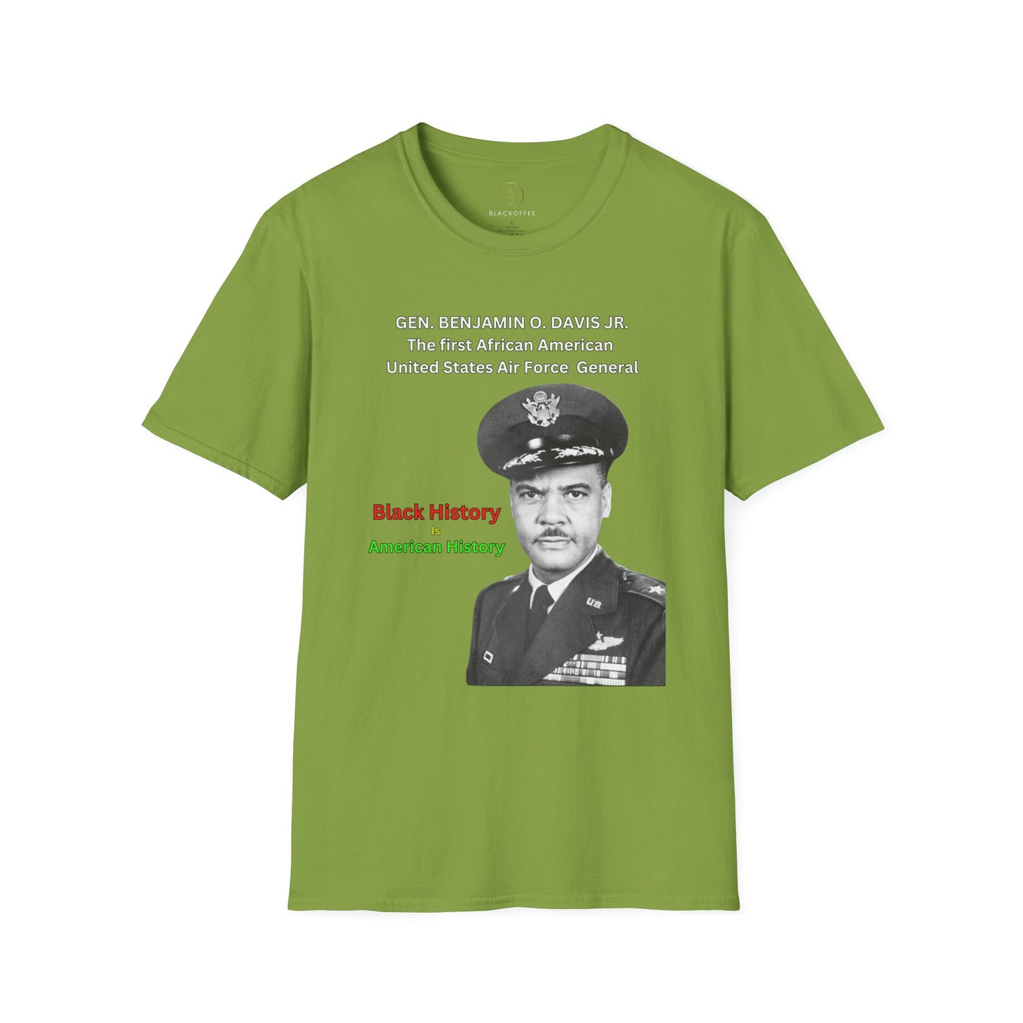 Celebrating Black History with General Benjamin O. Davis Jr.- Unisex Softstyle T-Shirt: