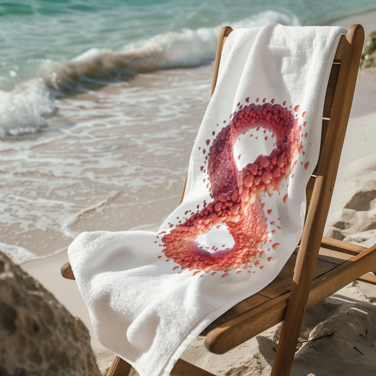 Infinity Love Beach Towel - Heart Design for Relaxation & Summer Vibes