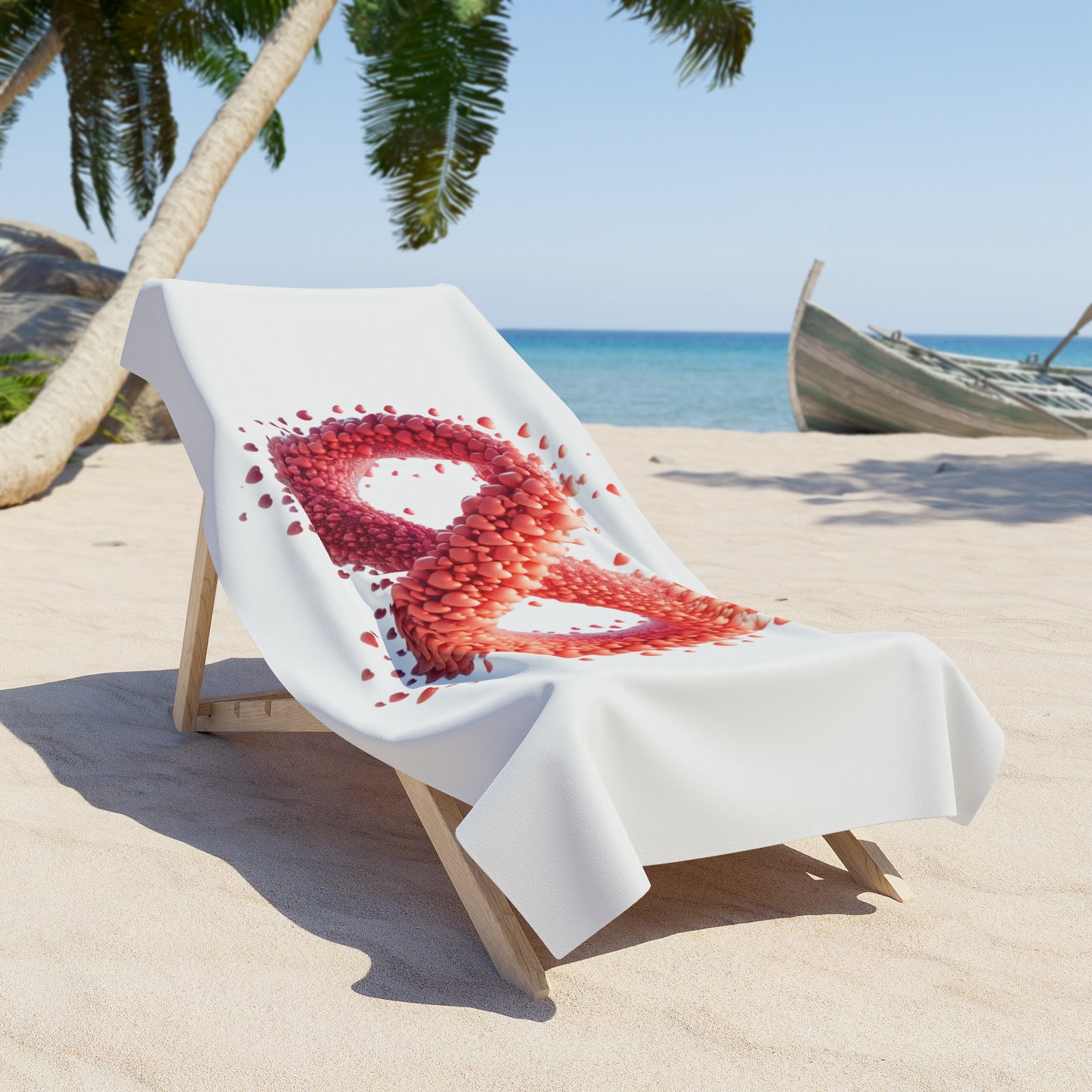 Infinity Love Beach Towel - Heart Design for Relaxation & Summer Vibes