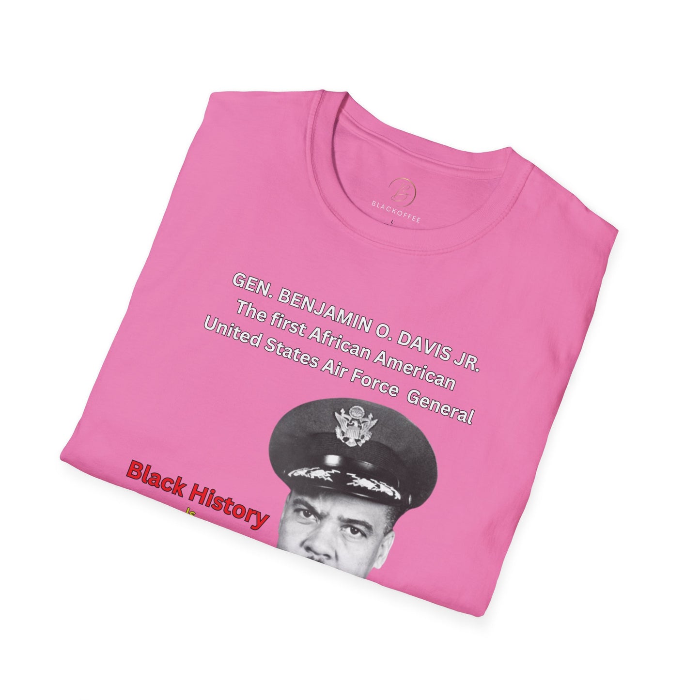 Celebrating Black History with General Benjamin O. Davis Jr.- Unisex Softstyle T-Shirt:
