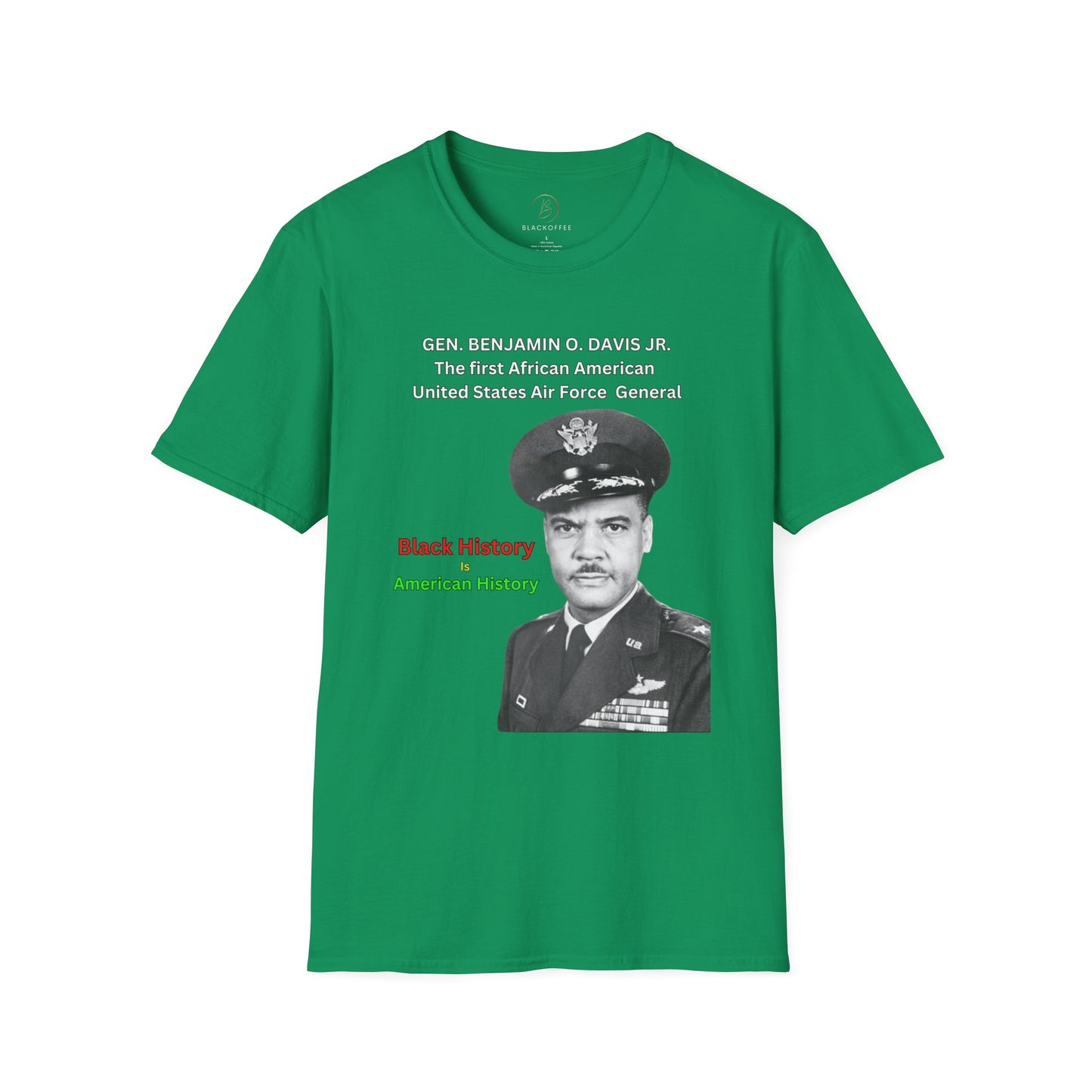Celebrating Black History with General Benjamin O. Davis Jr.- Unisex Softstyle T-Shirt: