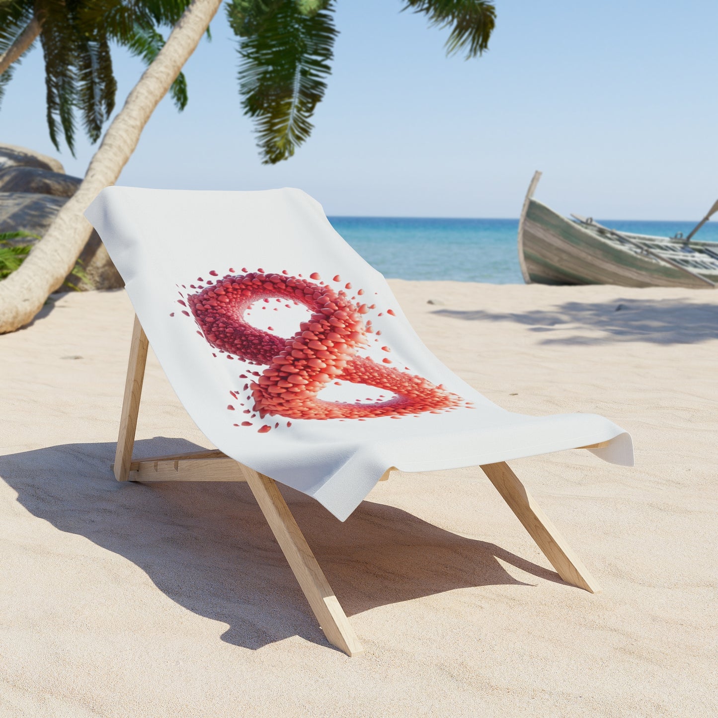 Infinity Love Beach Towel - Heart Design for Relaxation & Summer Vibes