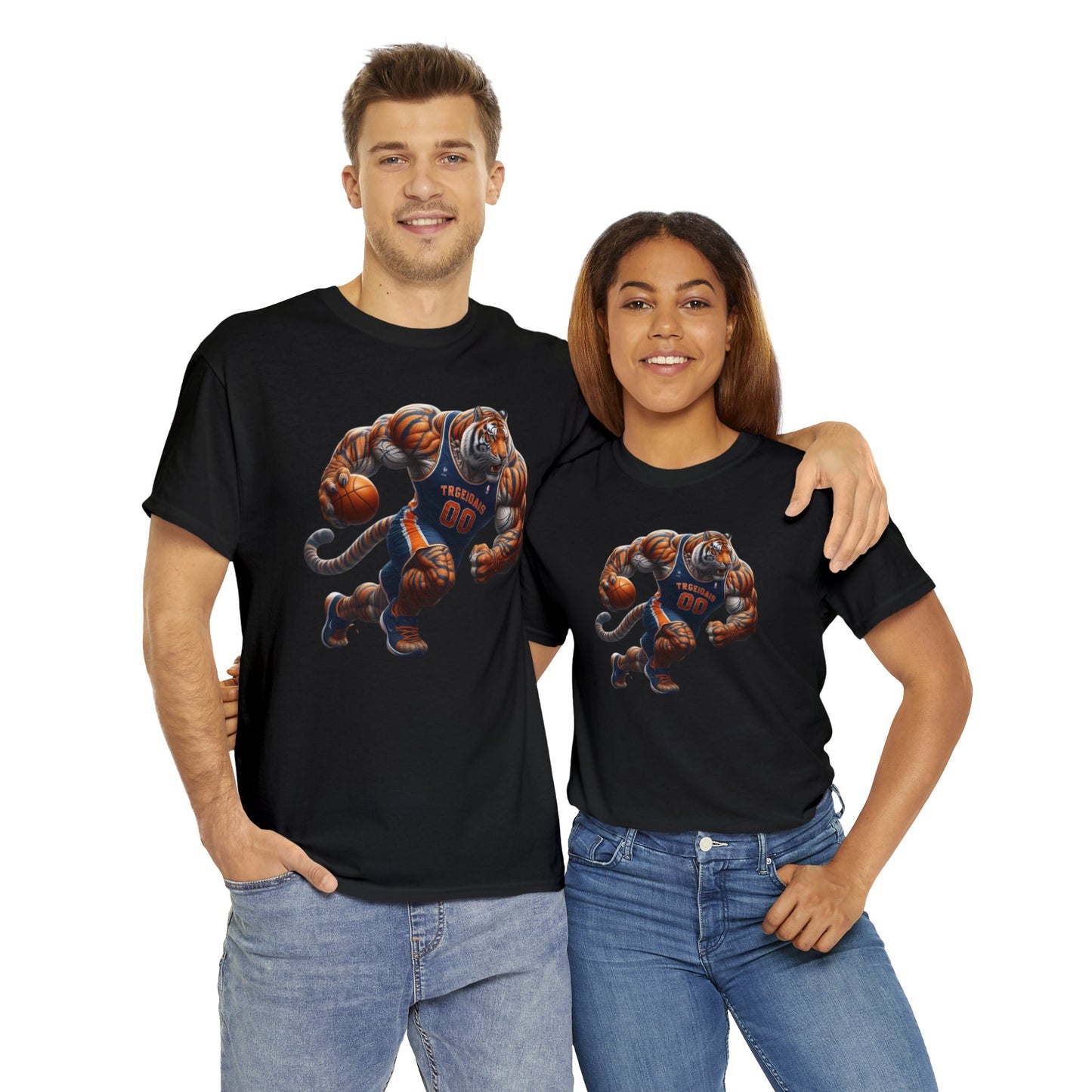 Tiger Basketball Unisex Heavy Cotton Tee