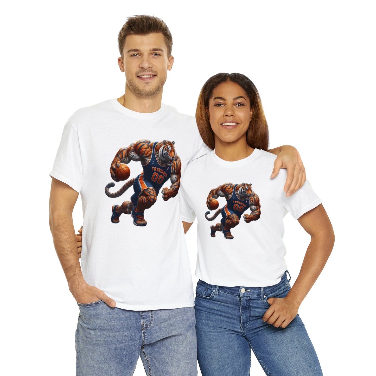 Tiger Basketball Unisex Heavy Cotton Tee