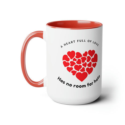 Full Heart Two-Tone Coffee Mugs, 15oz