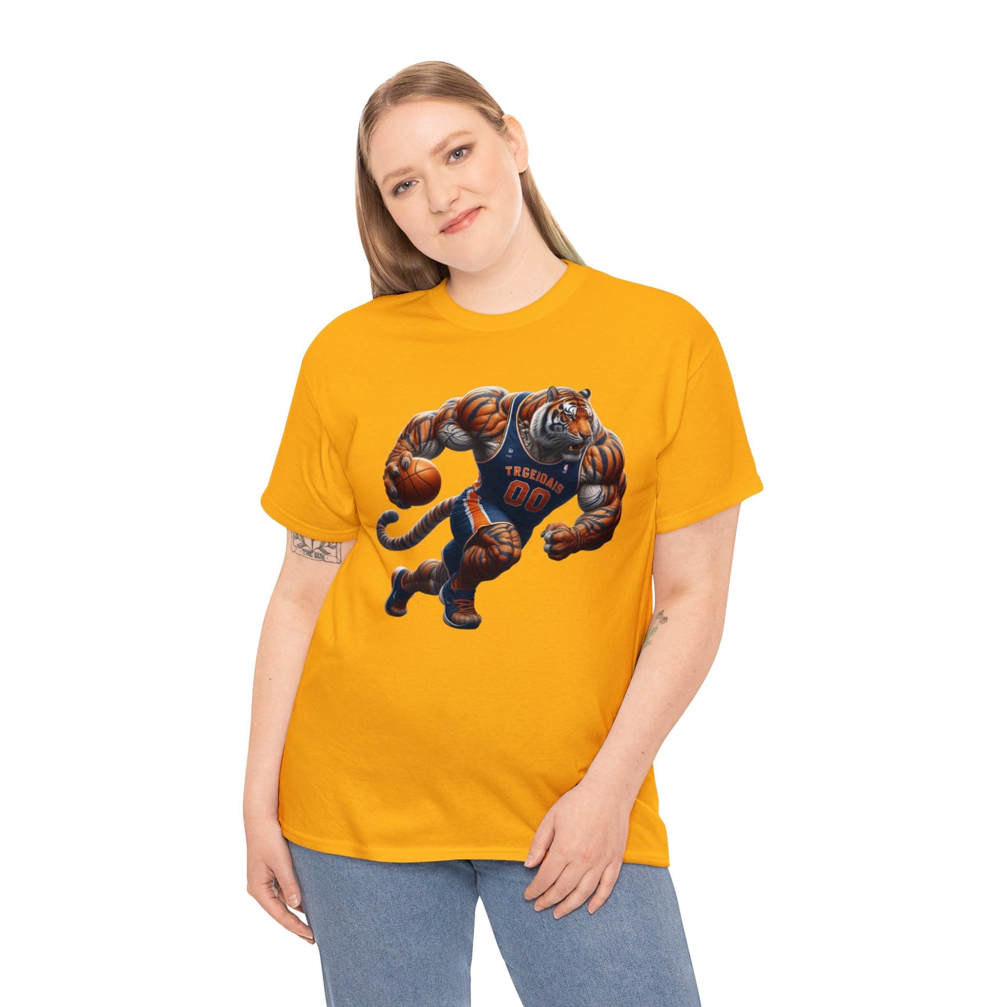 Tiger Basketball Unisex Heavy Cotton Tee