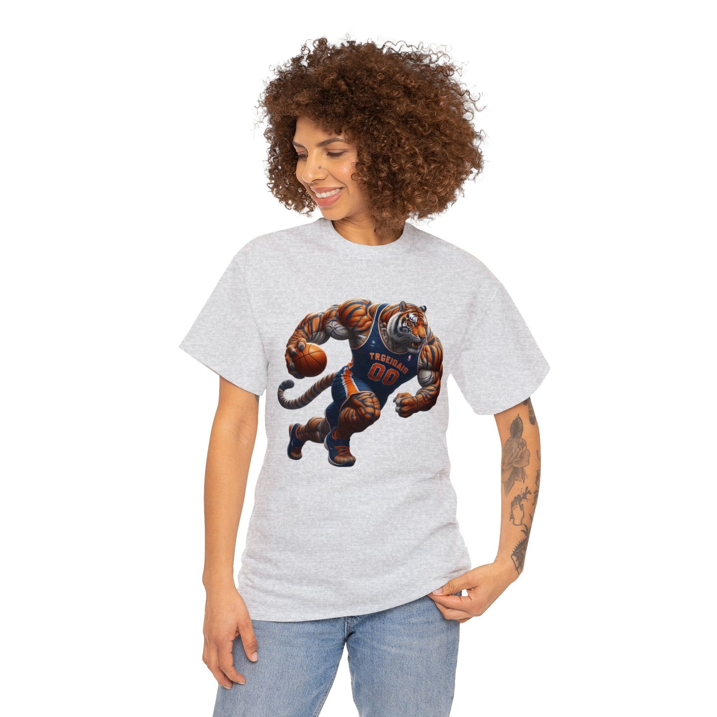 Tiger Basketball Unisex Heavy Cotton Tee