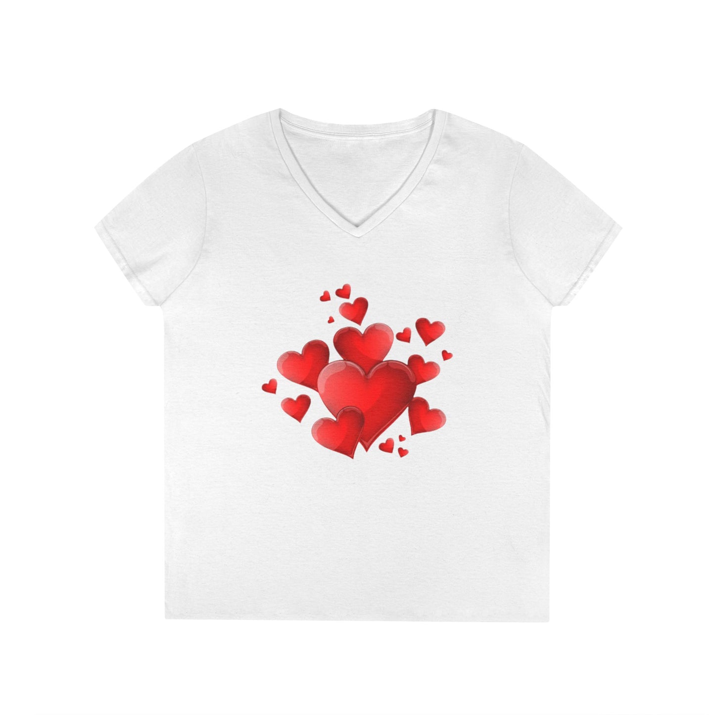 Exploding Heart V-Neck T-Shirt for Ladies