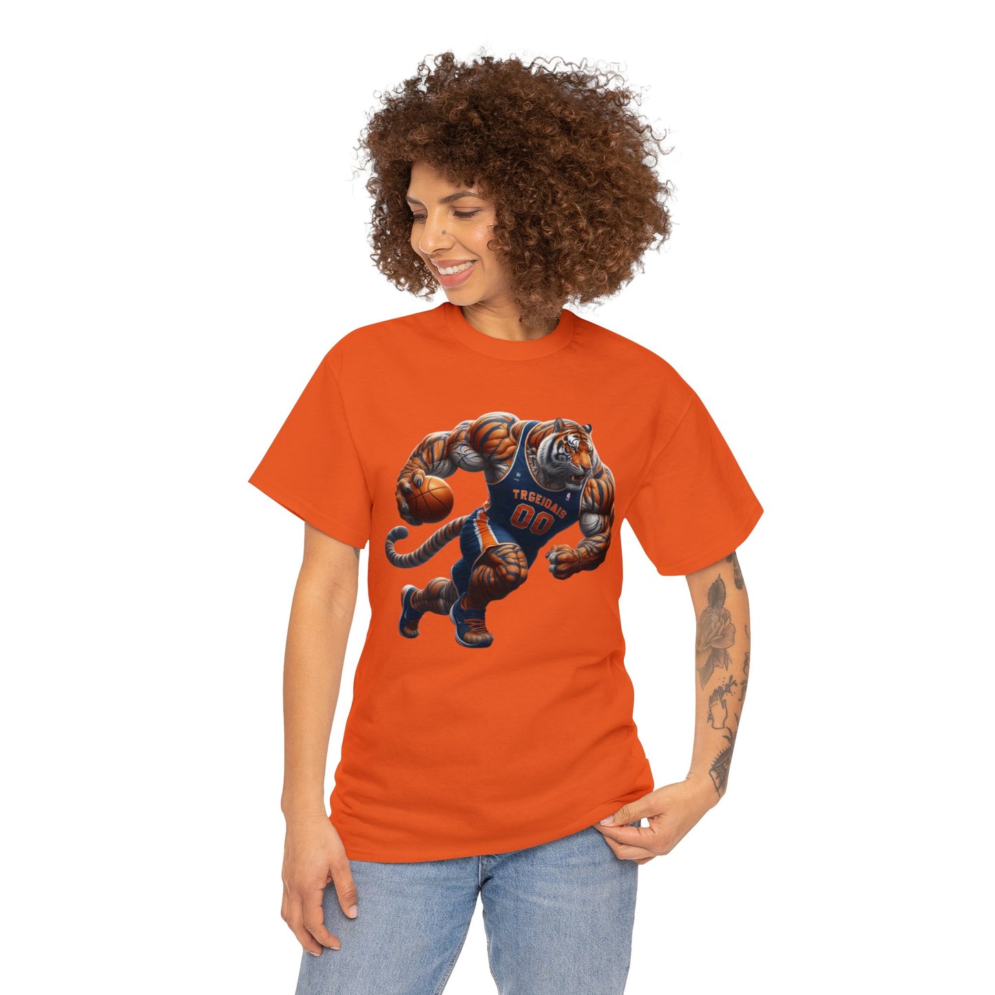 Tiger Basketball Unisex Heavy Cotton Tee