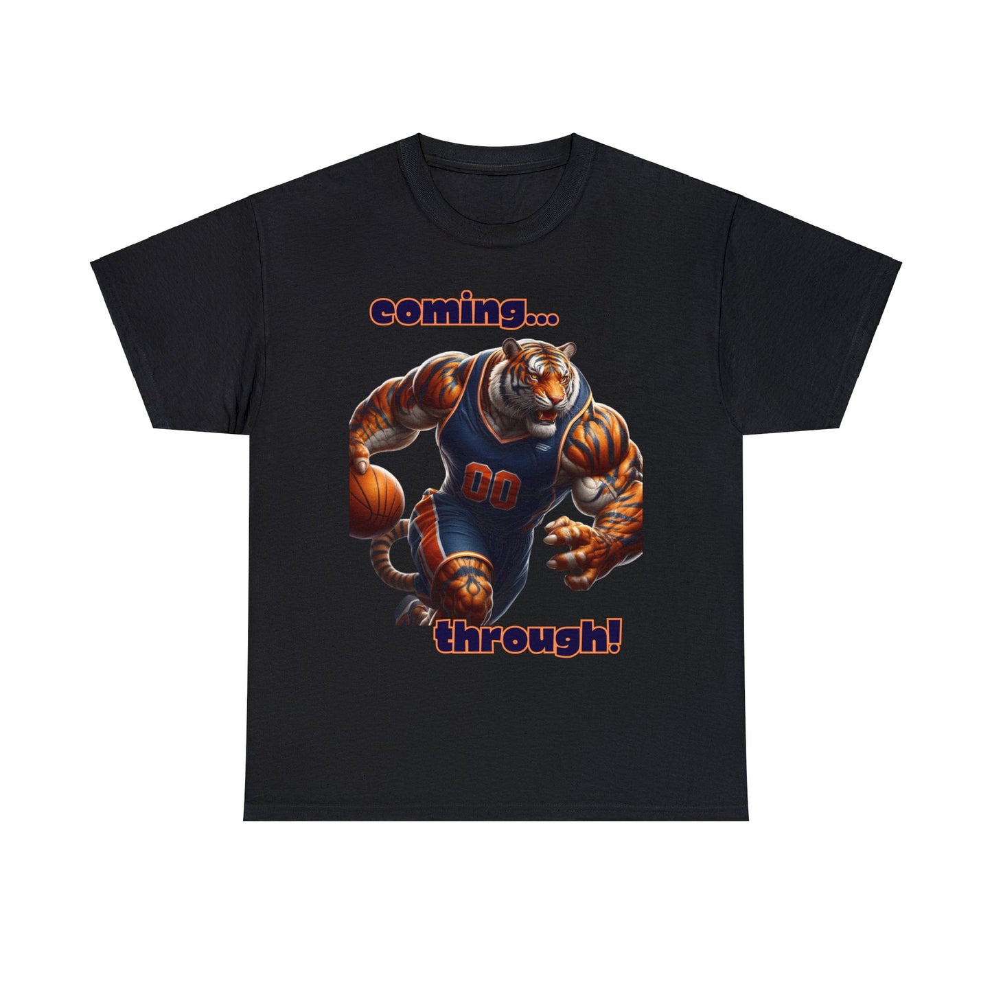 Tiger coming through Basketball Unisex Heavy Cotton Tee