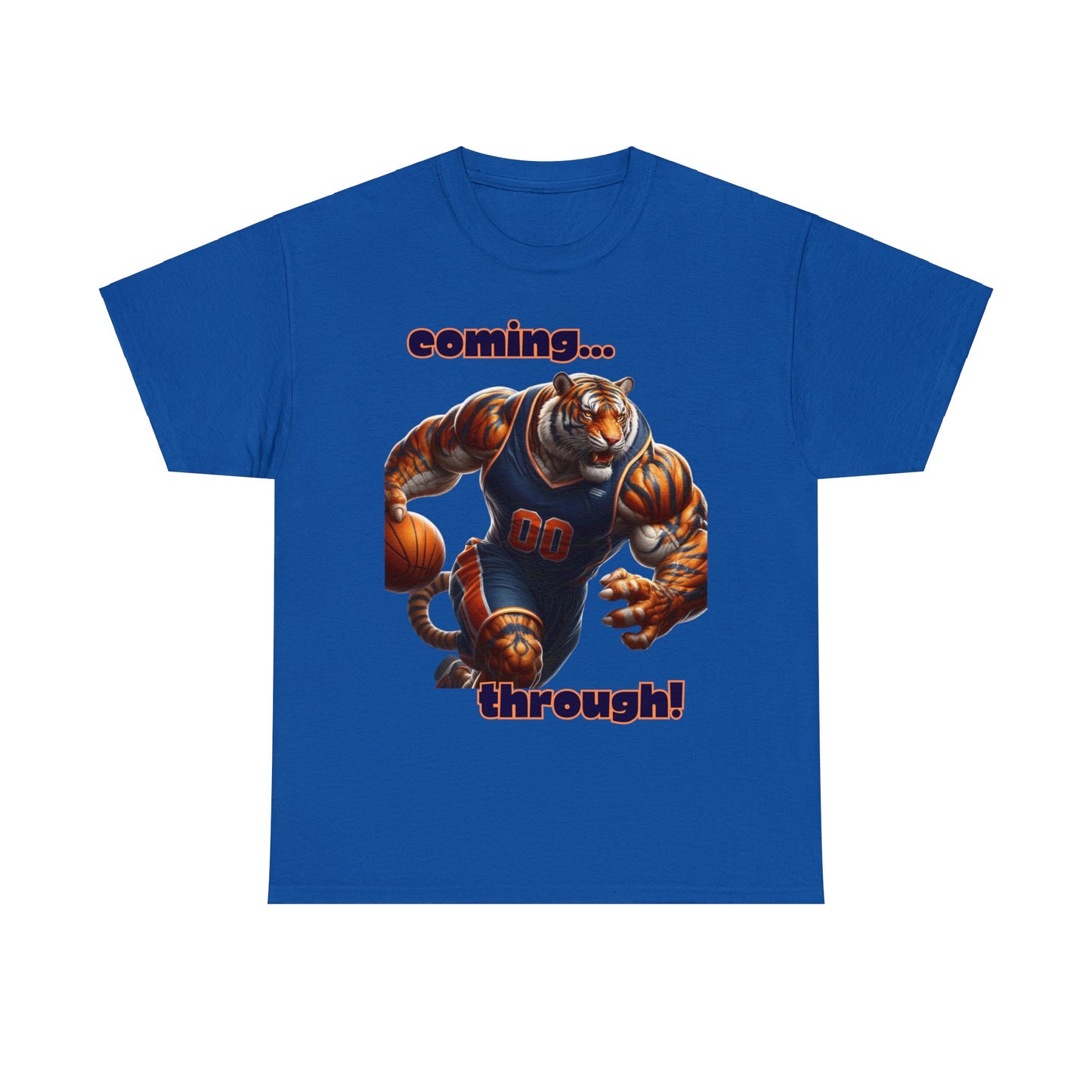 Tiger coming through Basketball Unisex Heavy Cotton Tee