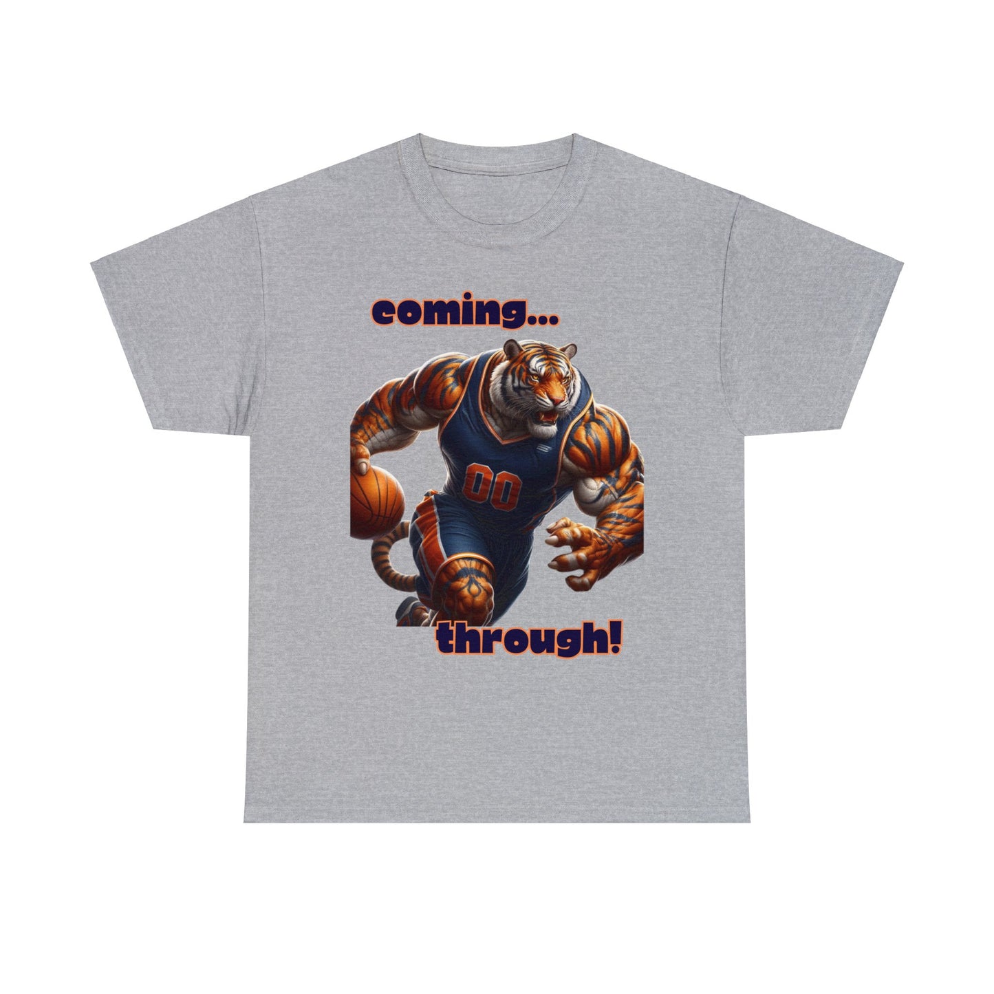 Tiger coming through Basketball Unisex Heavy Cotton Tee