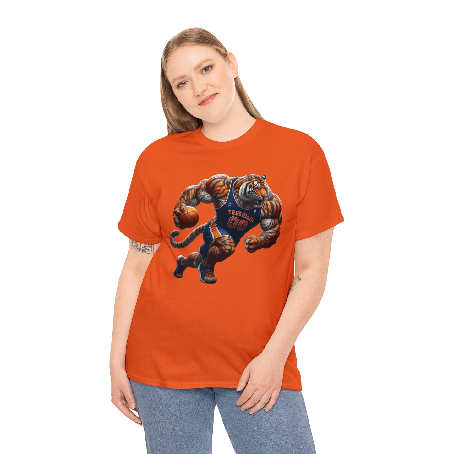 Tiger Basketball Unisex Heavy Cotton Tee