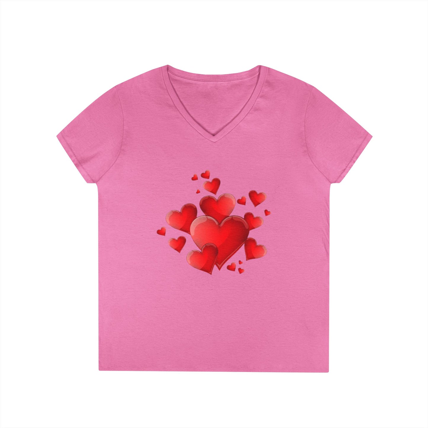 Exploding Heart V-Neck T-Shirt for Ladies