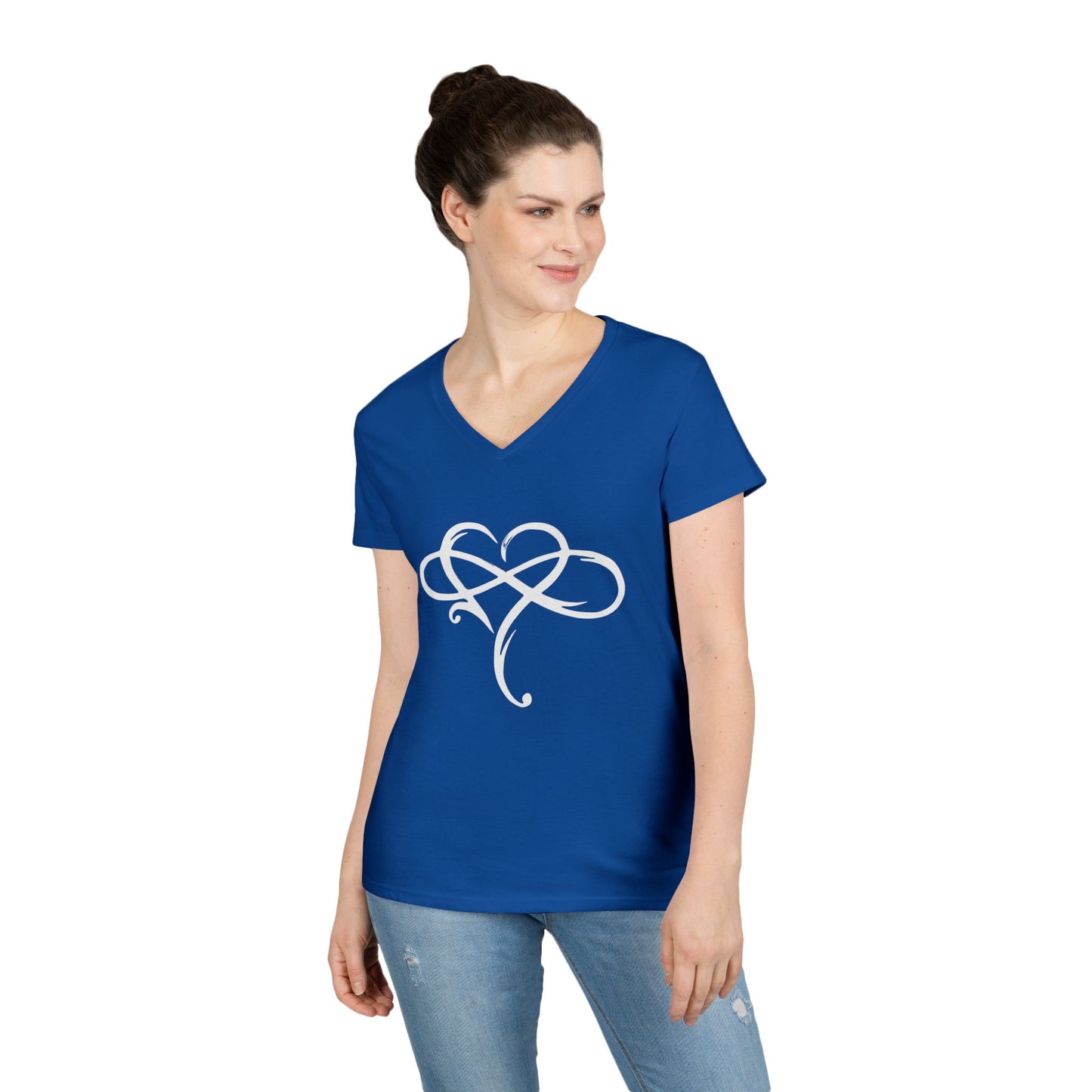 Infinity and heart Ladies' V-Neck T-Shirt