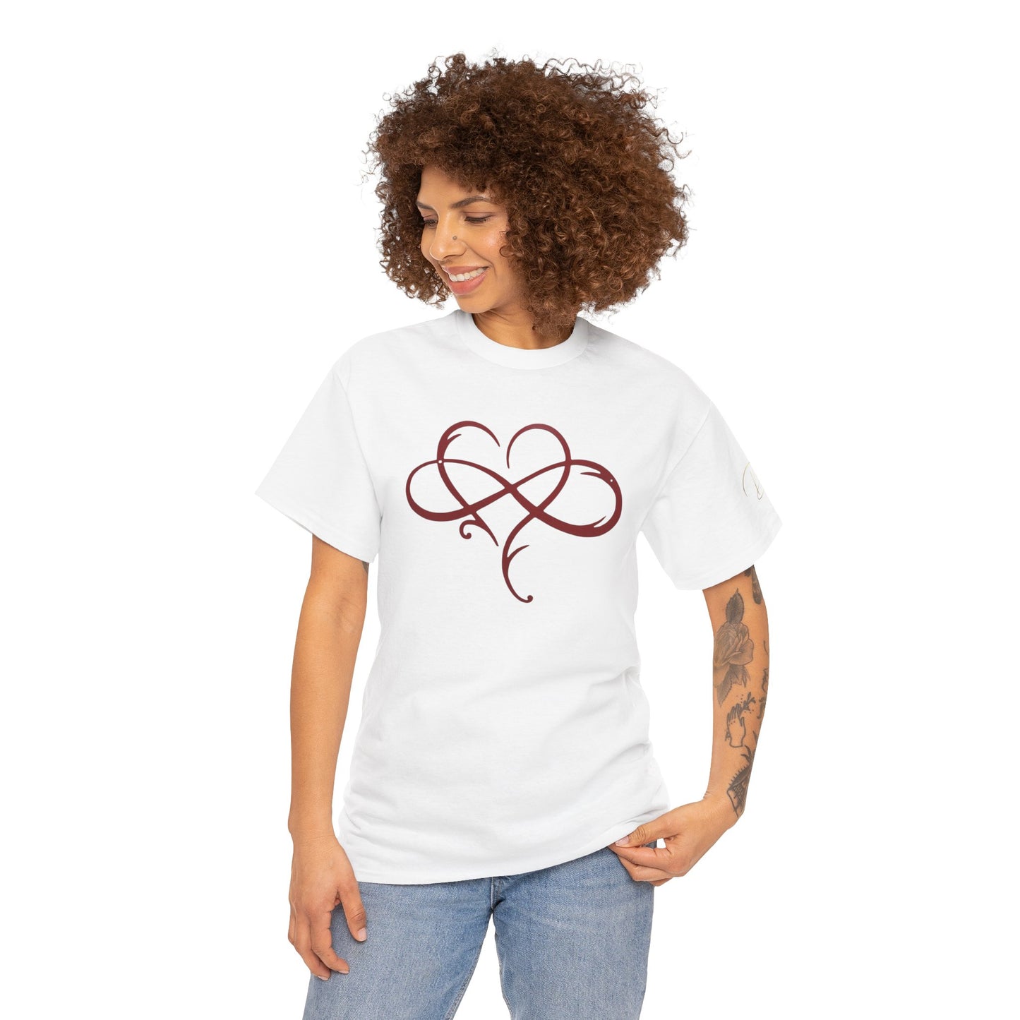 Heart and Infinity Unisex Heavy Cotton Tee