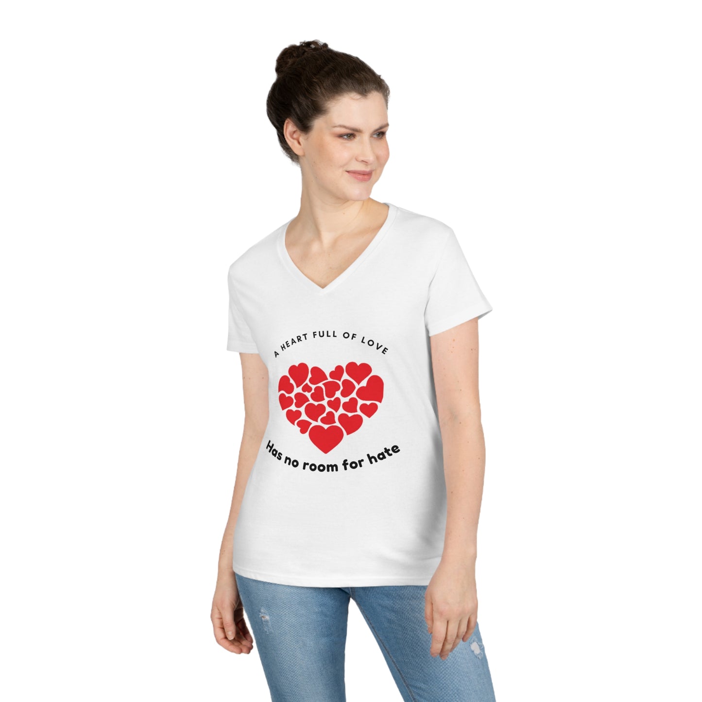 Full Heart Ladies' V-Neck T-Shirt