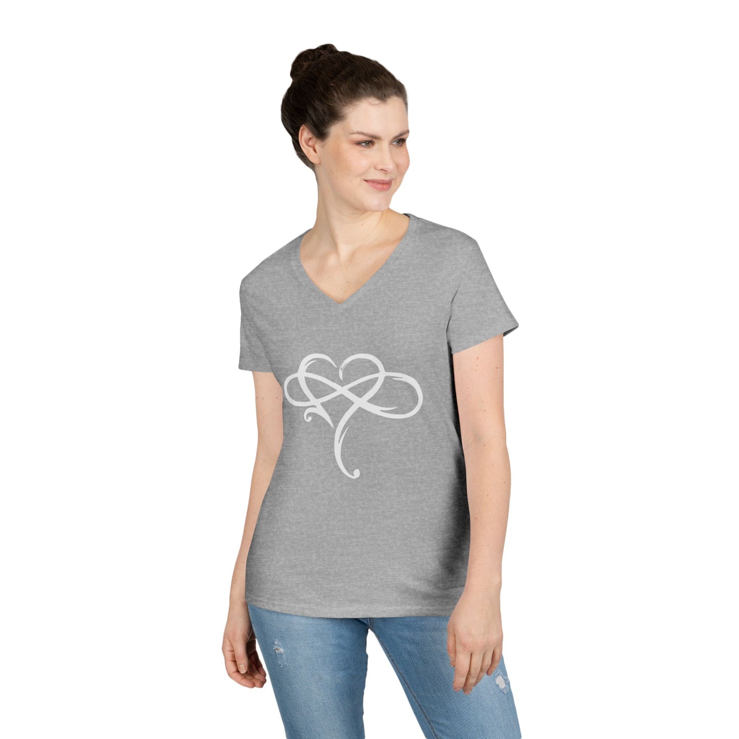 Infinity and heart Ladies' V-Neck T-Shirt