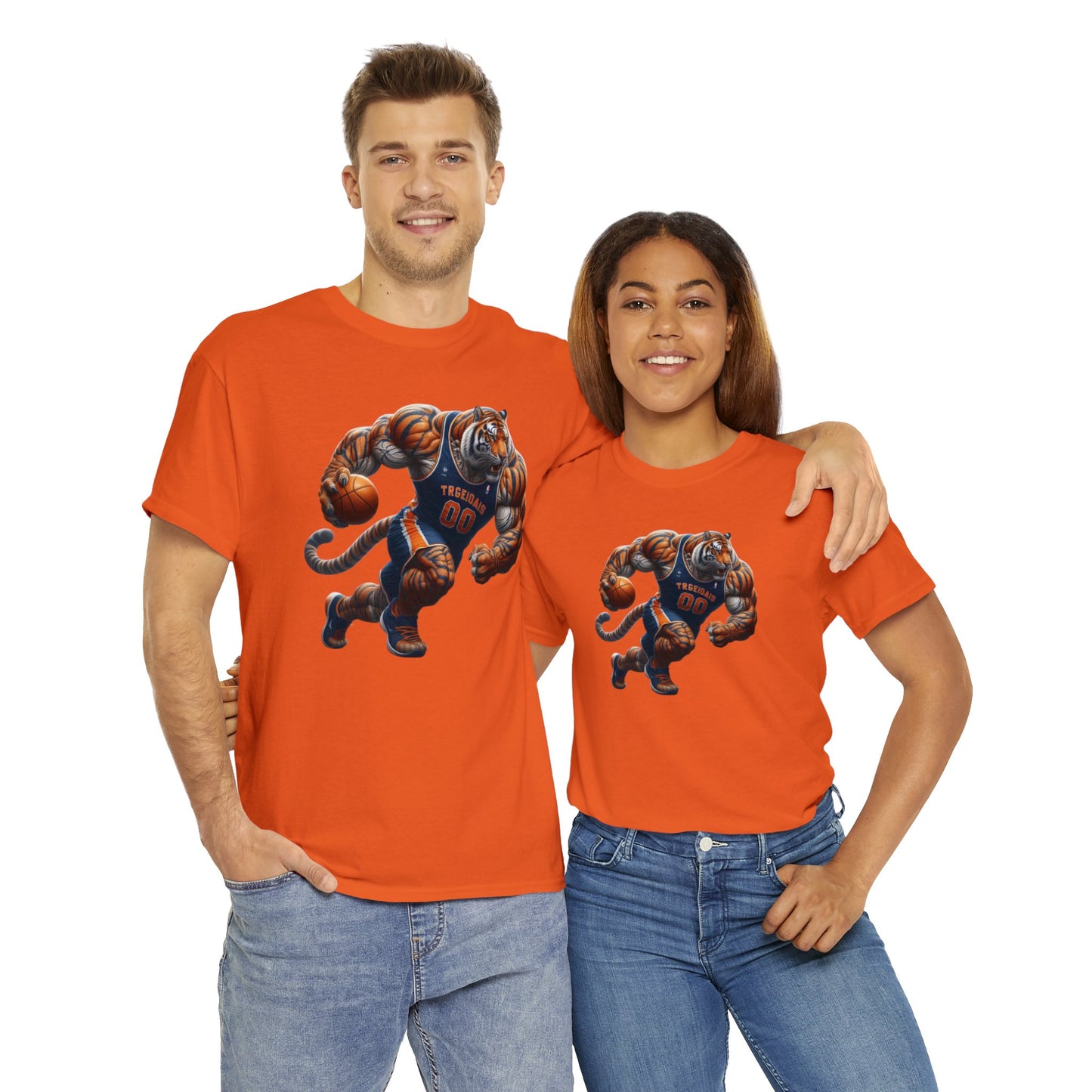 Tiger Basketball Unisex Heavy Cotton Tee