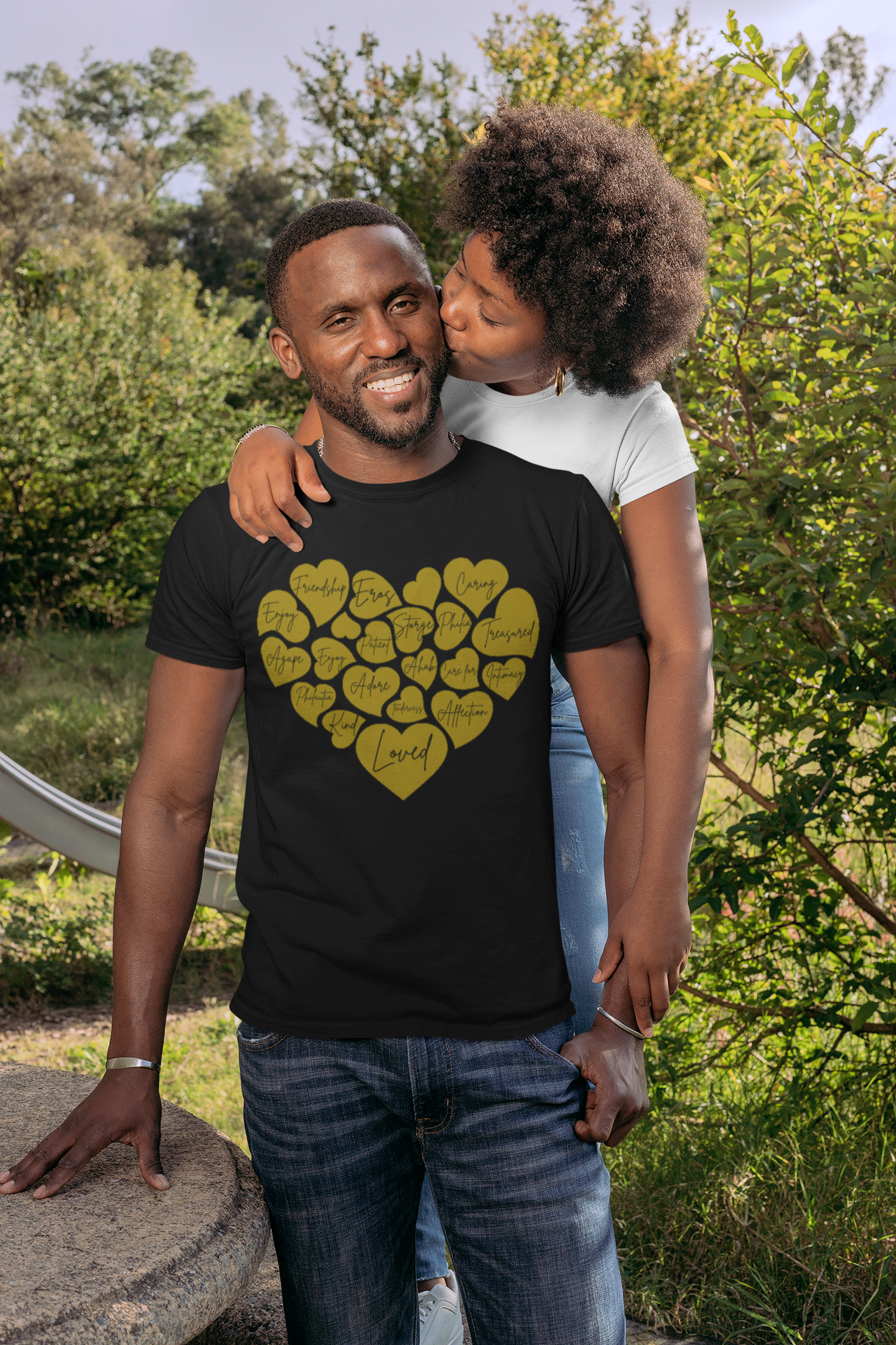 Words of Love T‑Shirt — Gold Script Family Love Tee