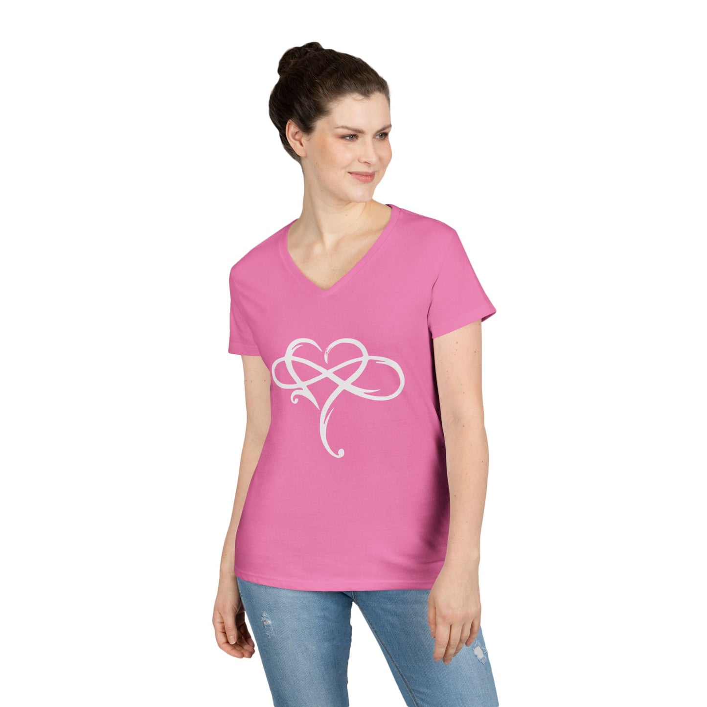 Infinity and heart Ladies' V-Neck T-Shirt