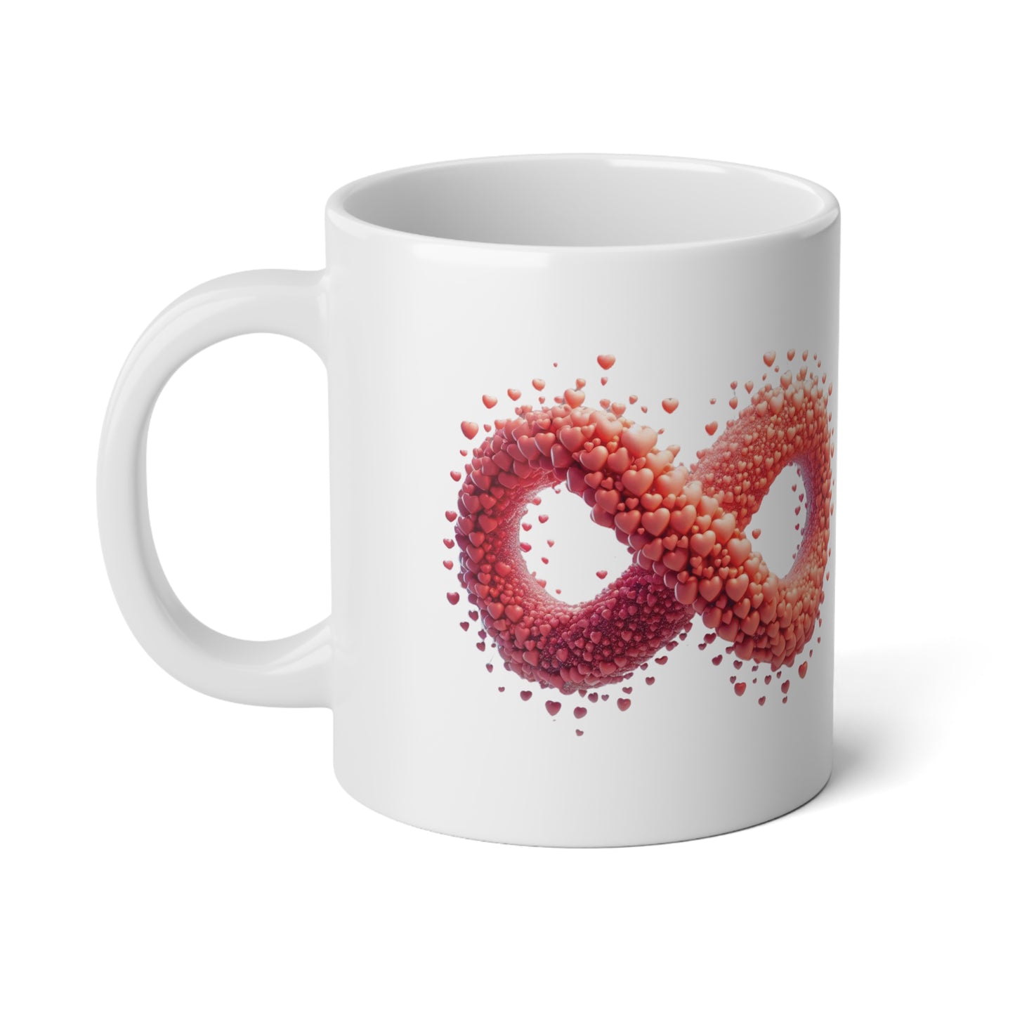 Heart Infinity Jumbo Mug – 20oz Coffee Cup for Love and Friendship