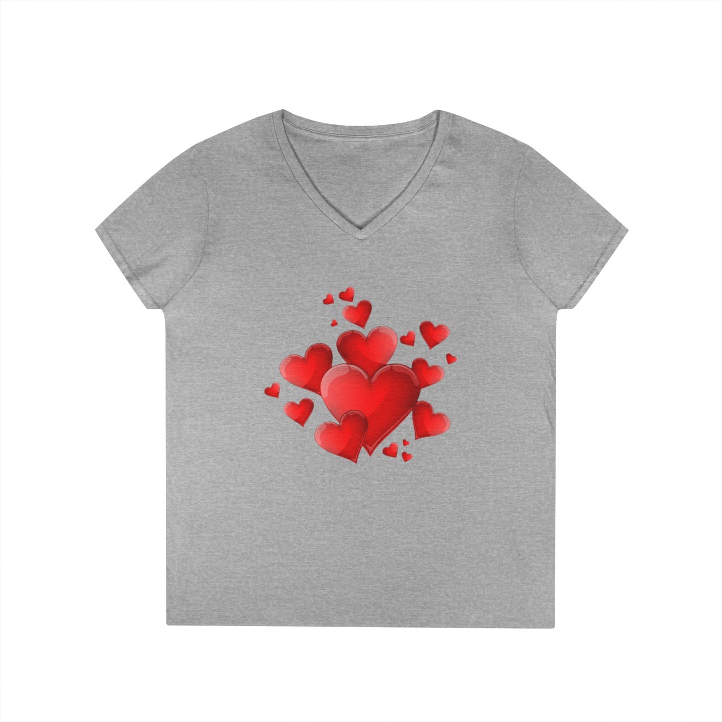 Exploding Heart V-Neck T-Shirt for Ladies