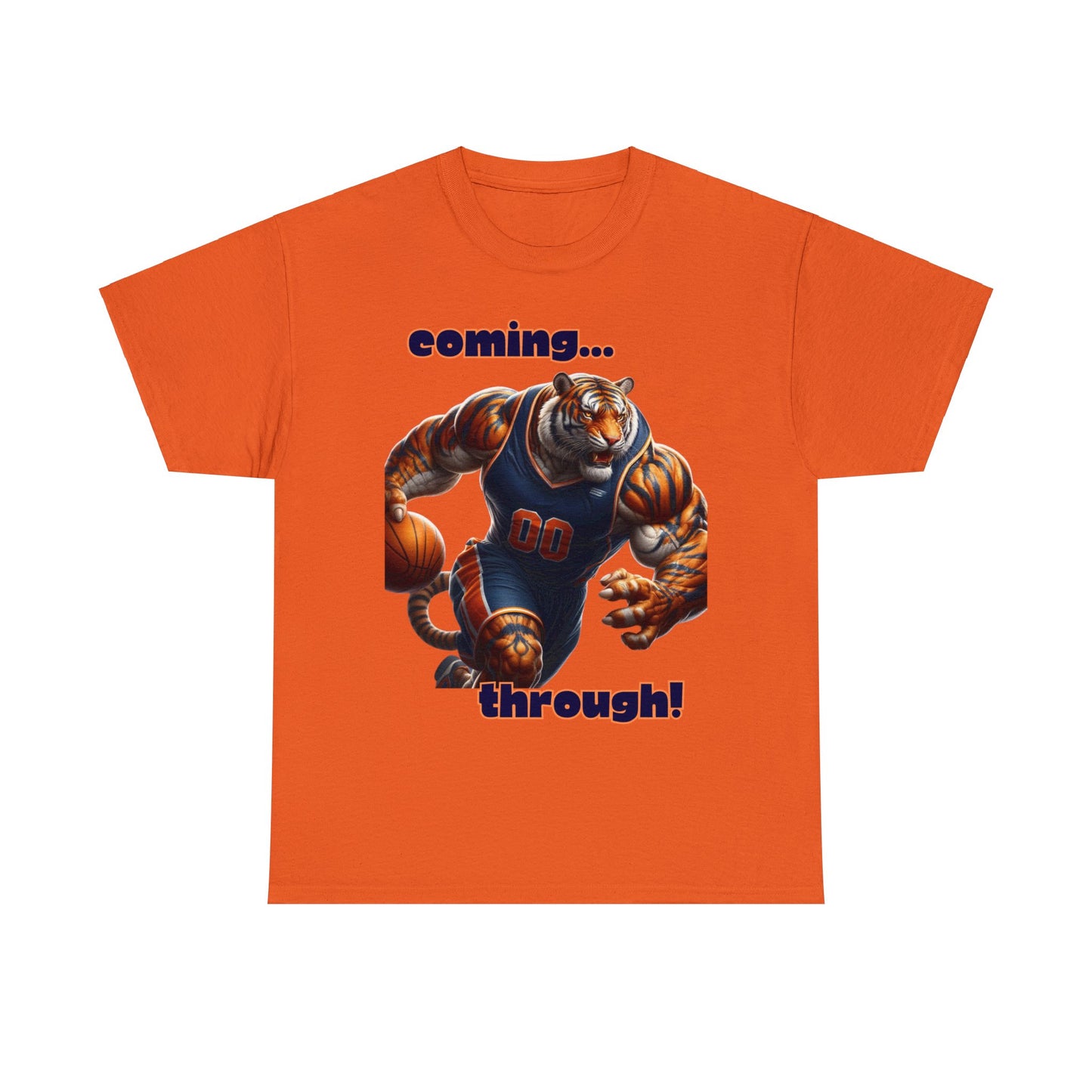 Tiger coming through Basketball Unisex Heavy Cotton Tee