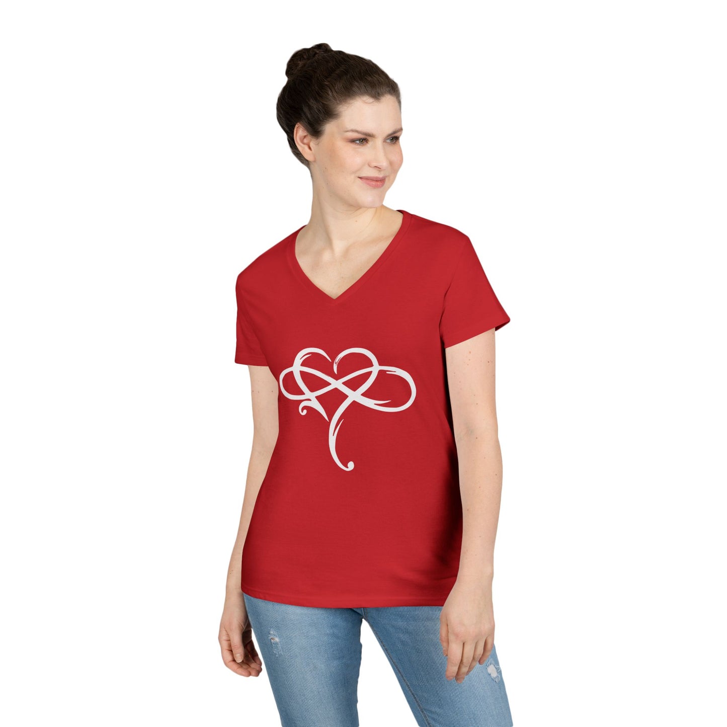 Infinity and heart Ladies' V-Neck T-Shirt