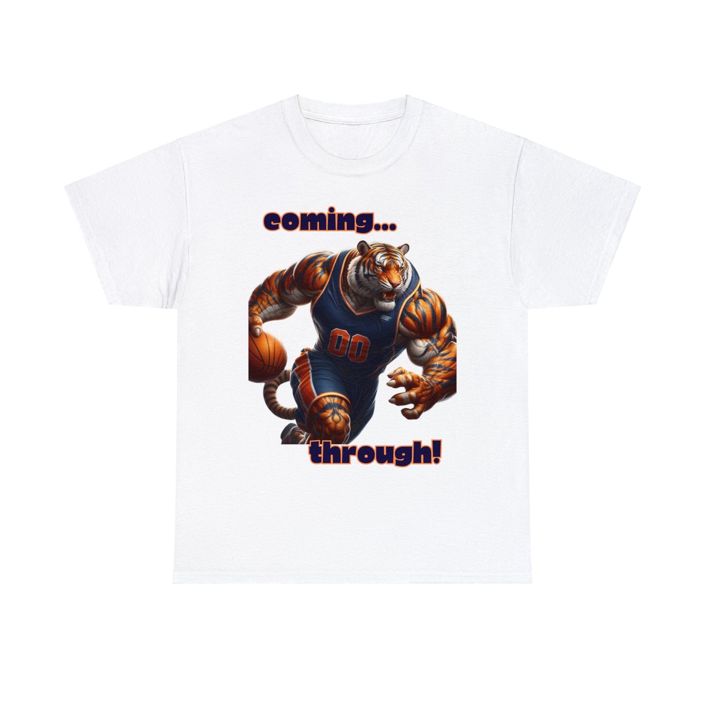 Tiger coming through Basketball Unisex Heavy Cotton Tee