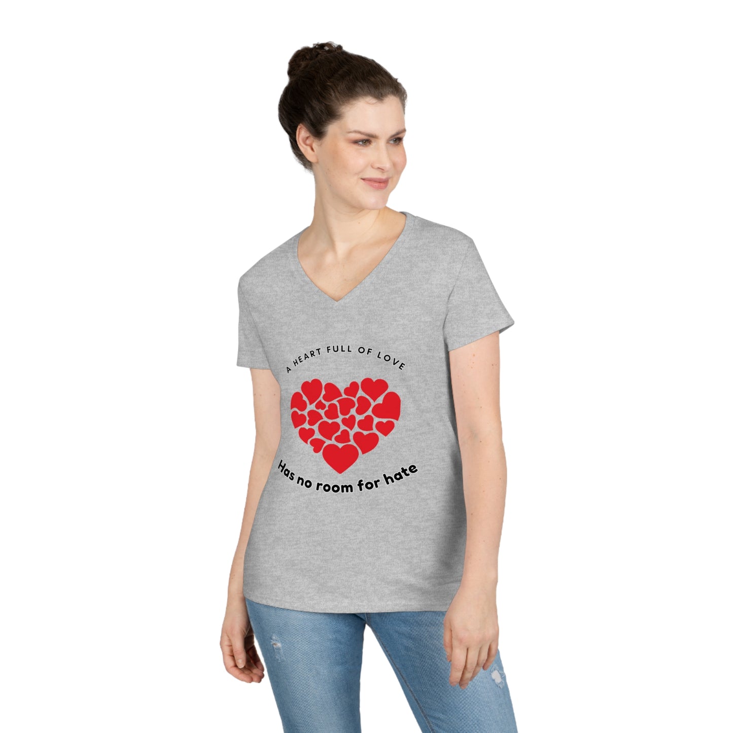 Full Heart Ladies' V-Neck T-Shirt