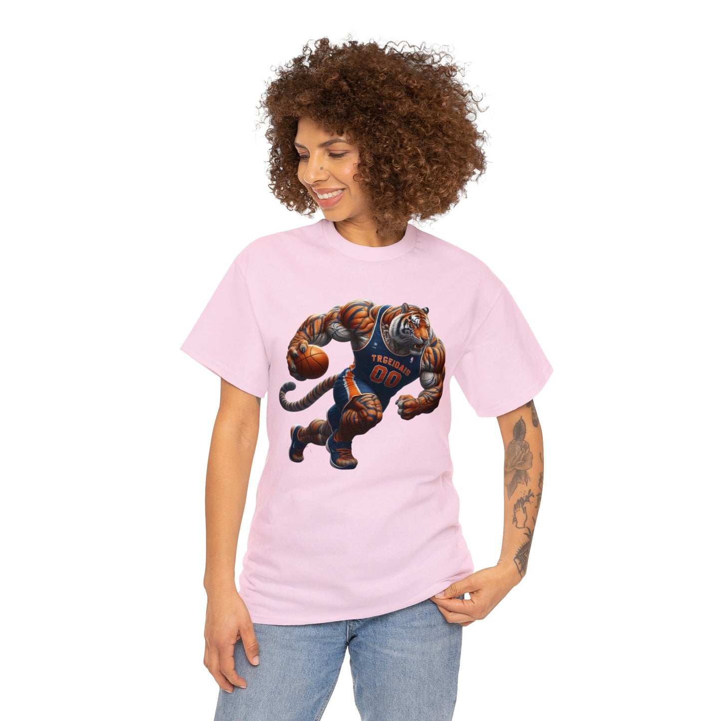 Tiger Basketball Unisex Heavy Cotton Tee