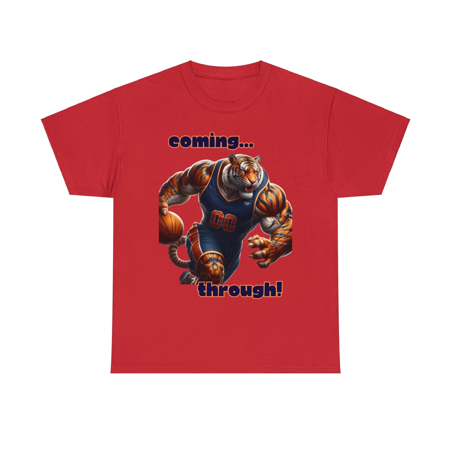 Tiger coming through Basketball Unisex Heavy Cotton Tee