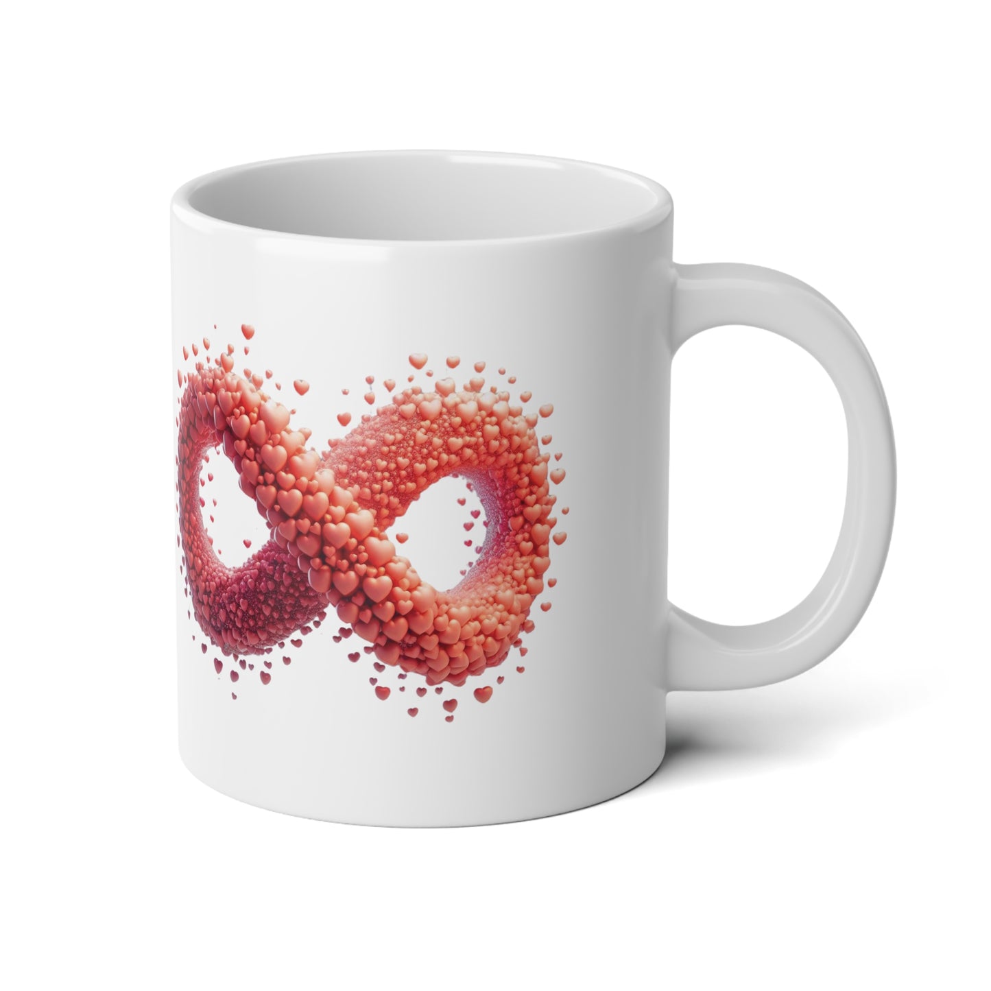 Heart Infinity Jumbo Mug – 20oz Coffee Cup for Love and Friendship