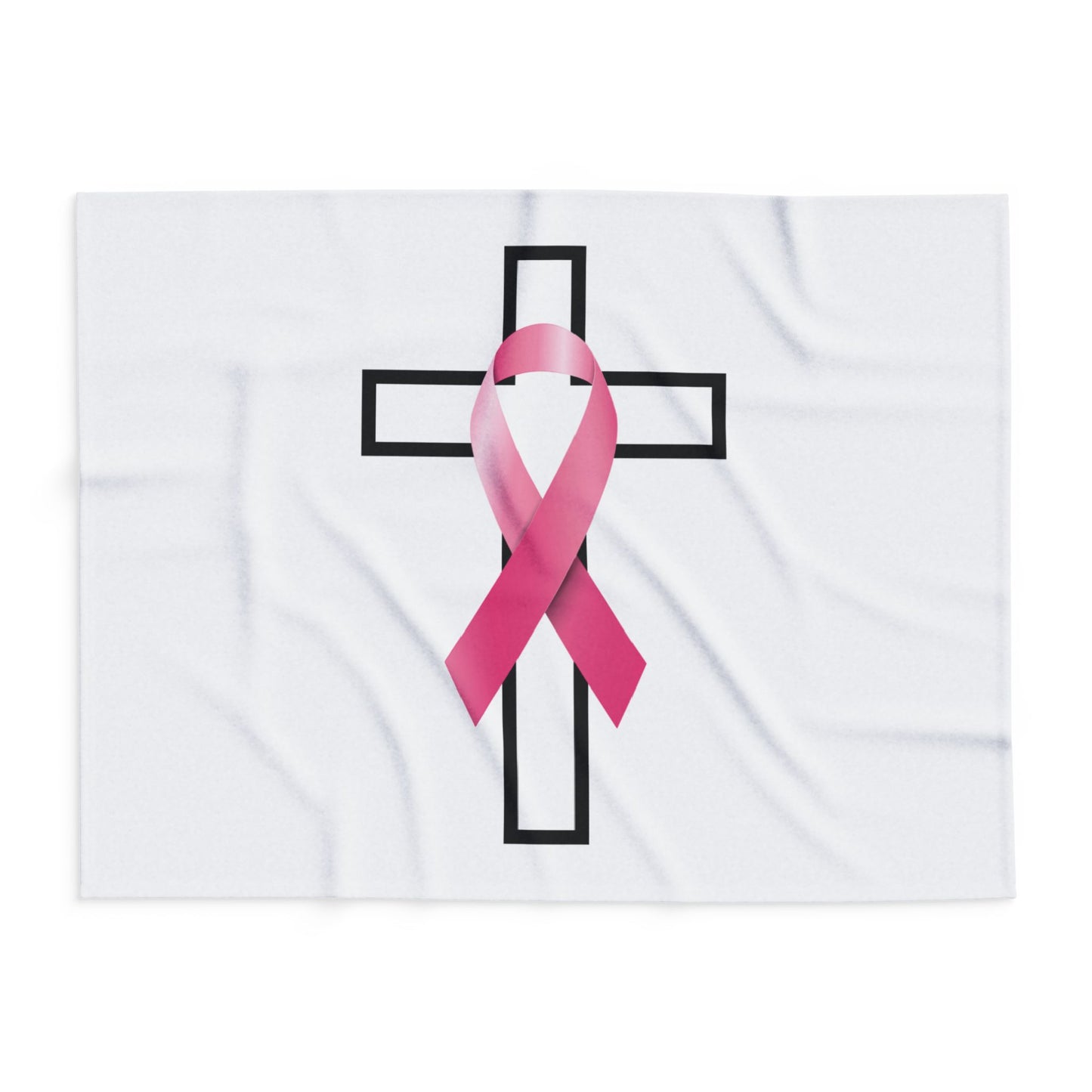 Faith Cancer Ribbon Arctic Fleece Blanket