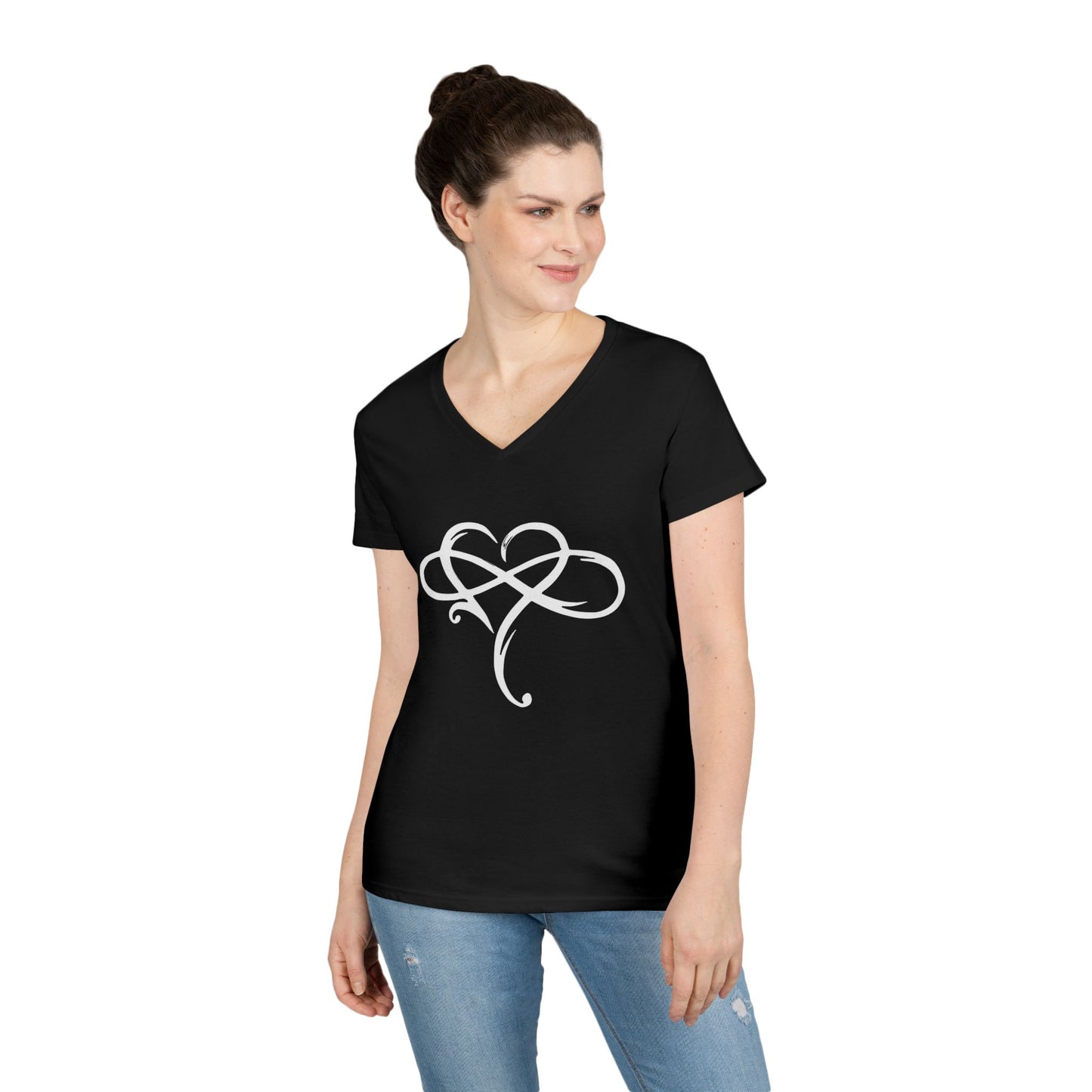 Infinity and heart Ladies' V-Neck T-Shirt