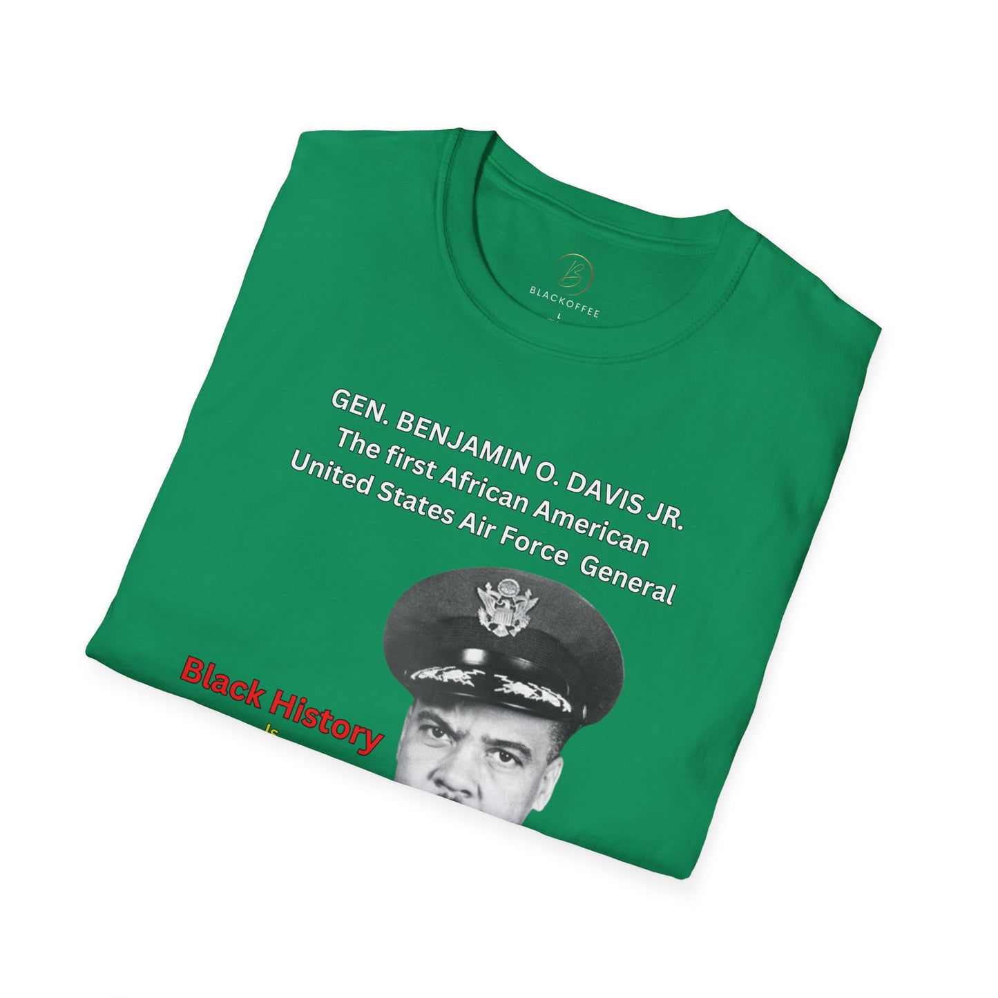 Celebrating Black History with General Benjamin O. Davis Jr.- Unisex Softstyle T-Shirt: