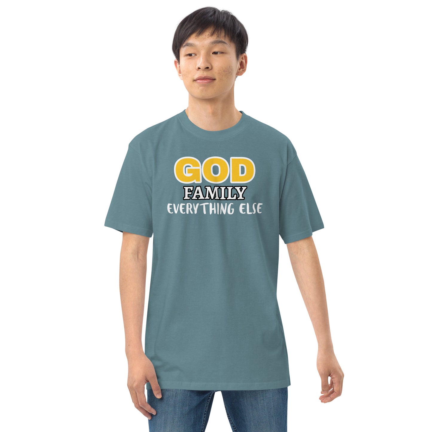 God Family Men’s premium heavyweight tee