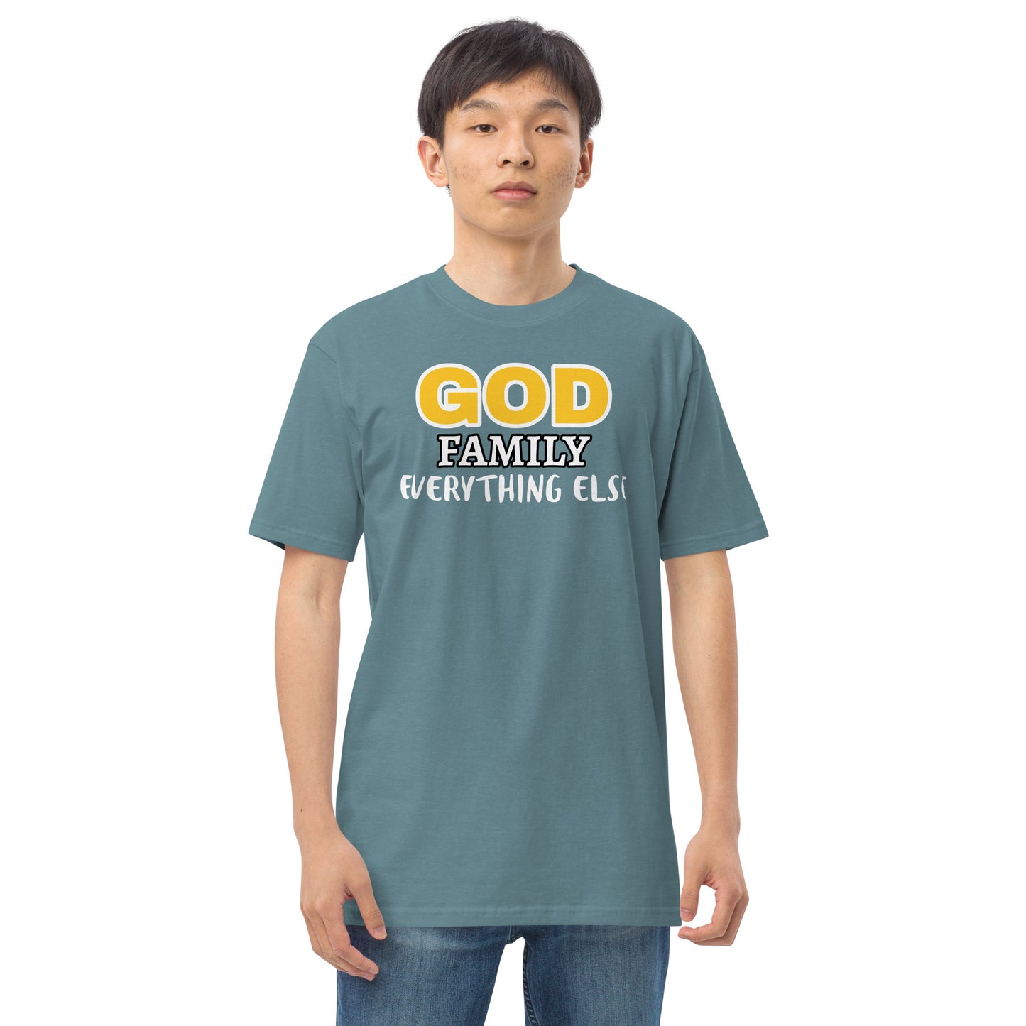 God Family Men’s premium heavyweight tee