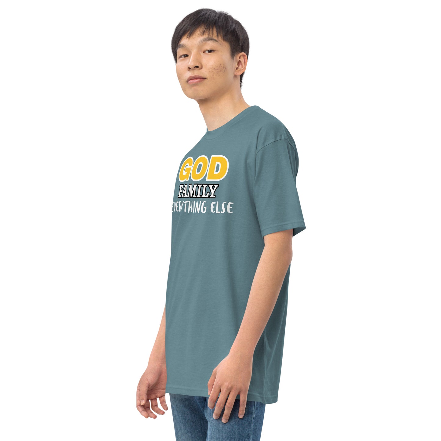 God Family Men’s premium heavyweight tee