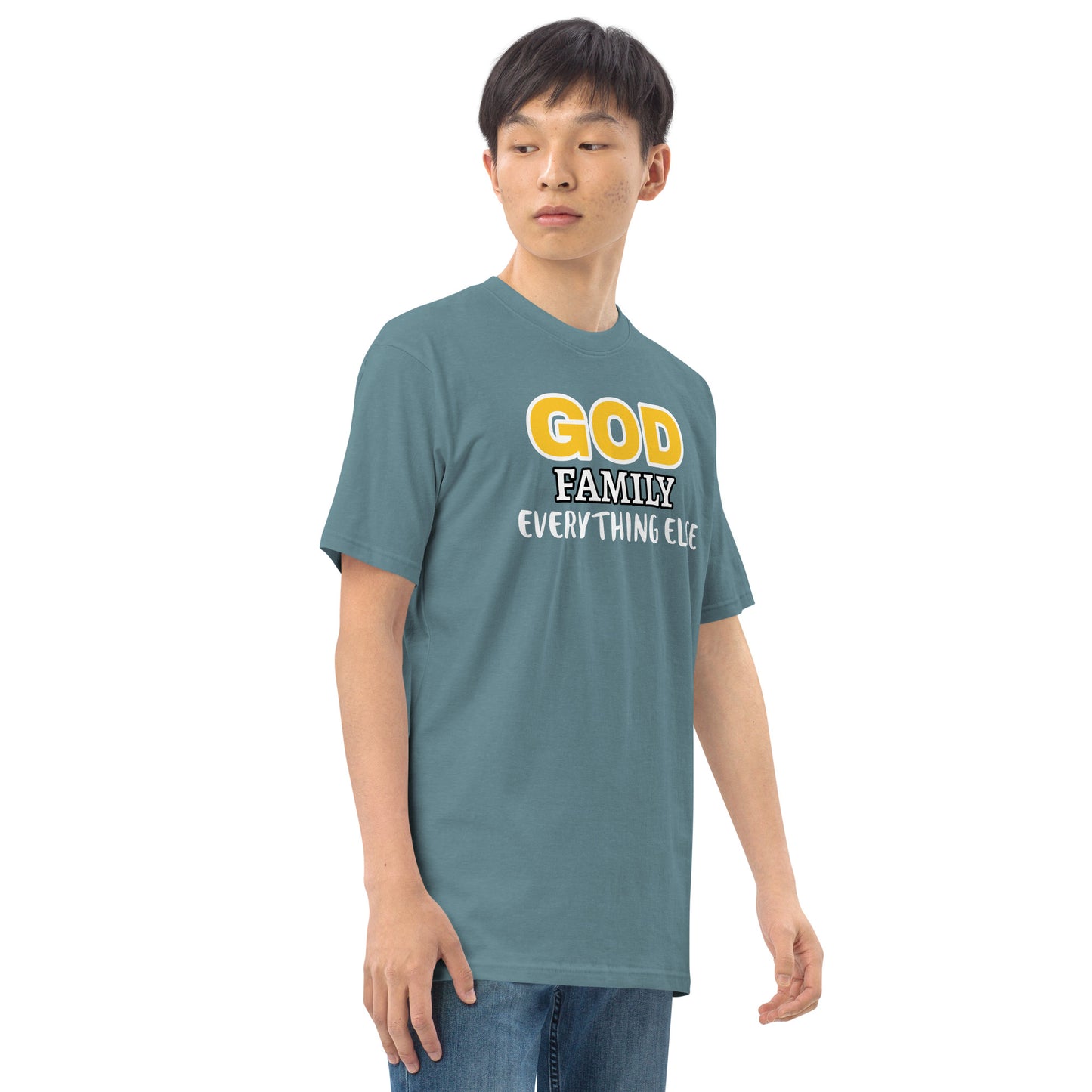 God Family Men’s premium heavyweight tee