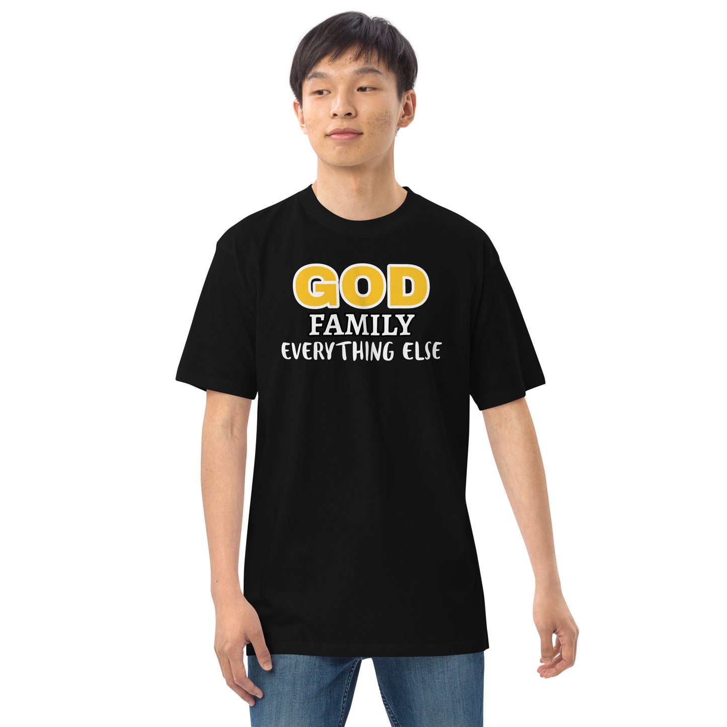 God Family Men’s premium heavyweight tee