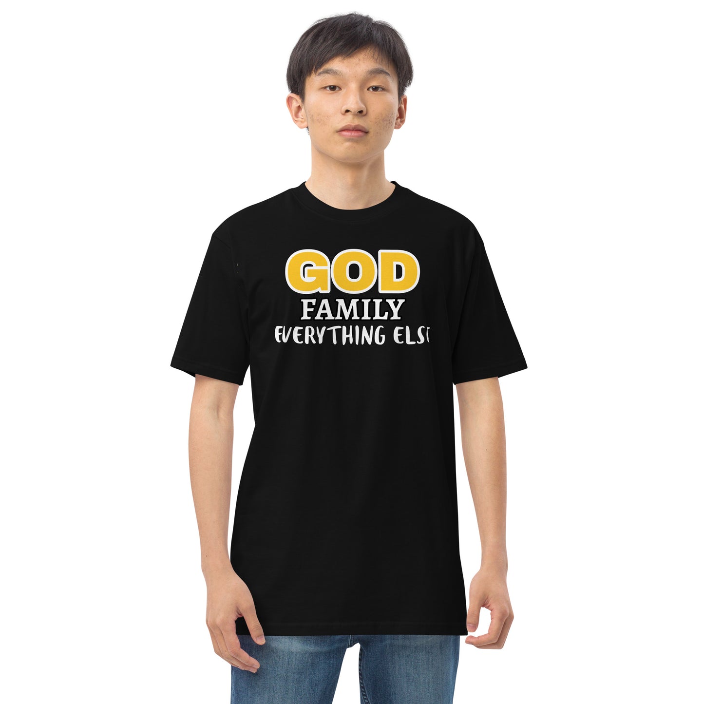 God Family Men’s premium heavyweight tee