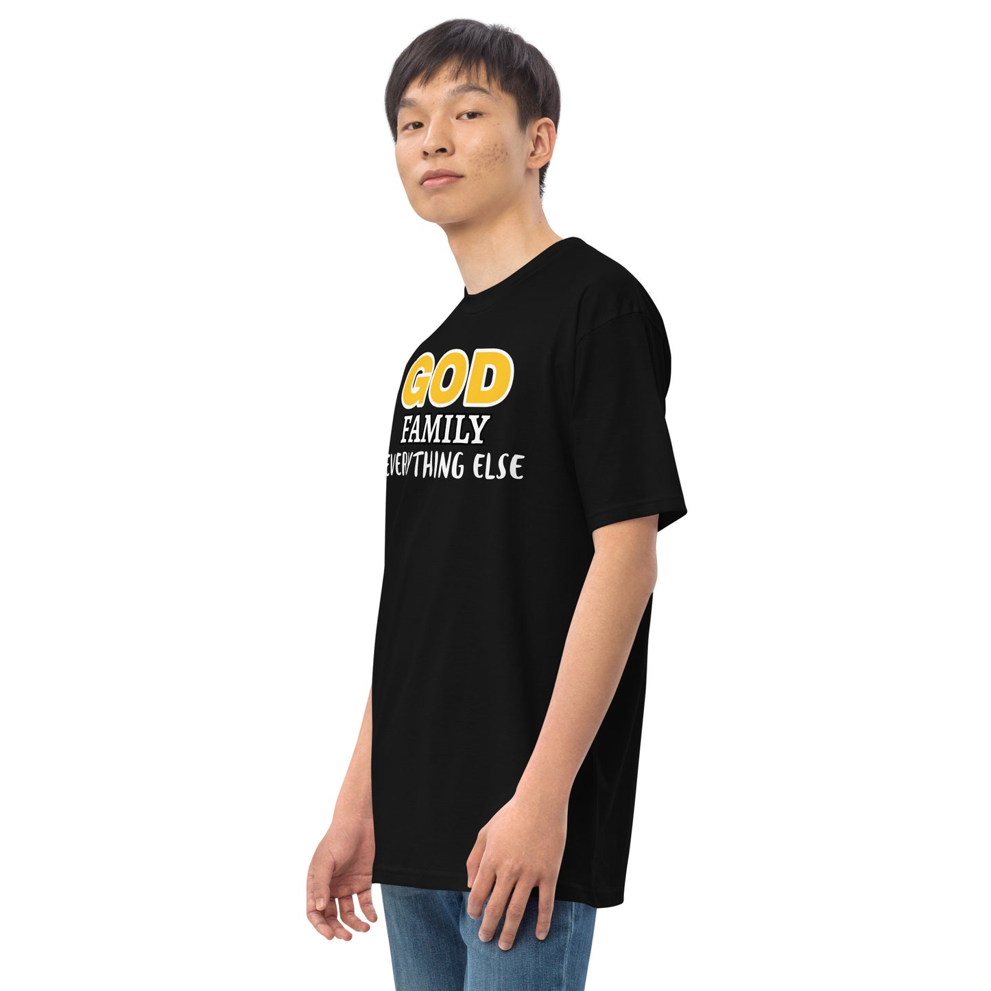 God Family Men’s premium heavyweight tee