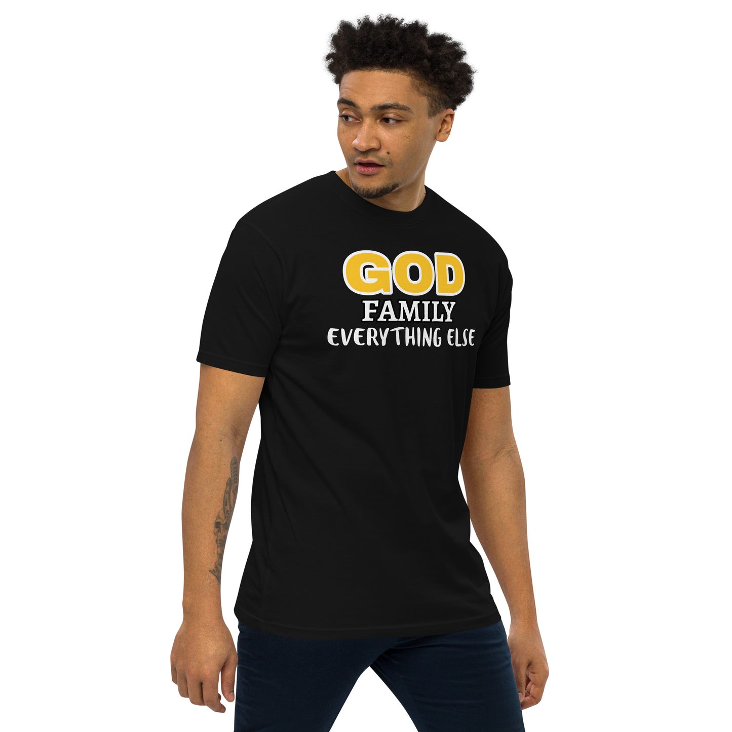 God Family Men’s premium heavyweight tee