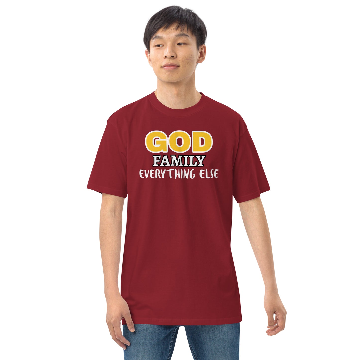 God Family Men’s premium heavyweight tee