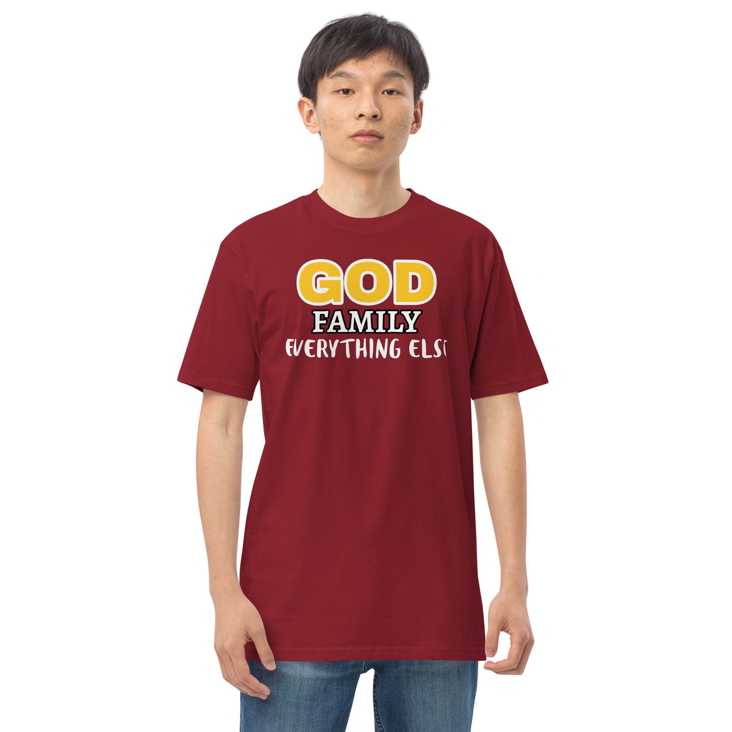 God Family Men’s premium heavyweight tee